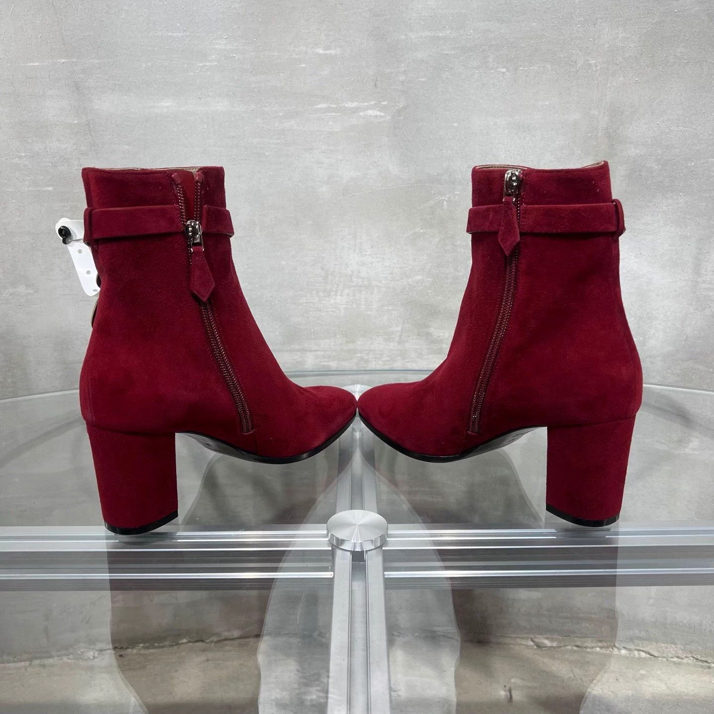Hermes Hermes Wine Red Kelly Heel Short Boot Silver 37 Size US 6 / IT 36 - 5 Thumbnail