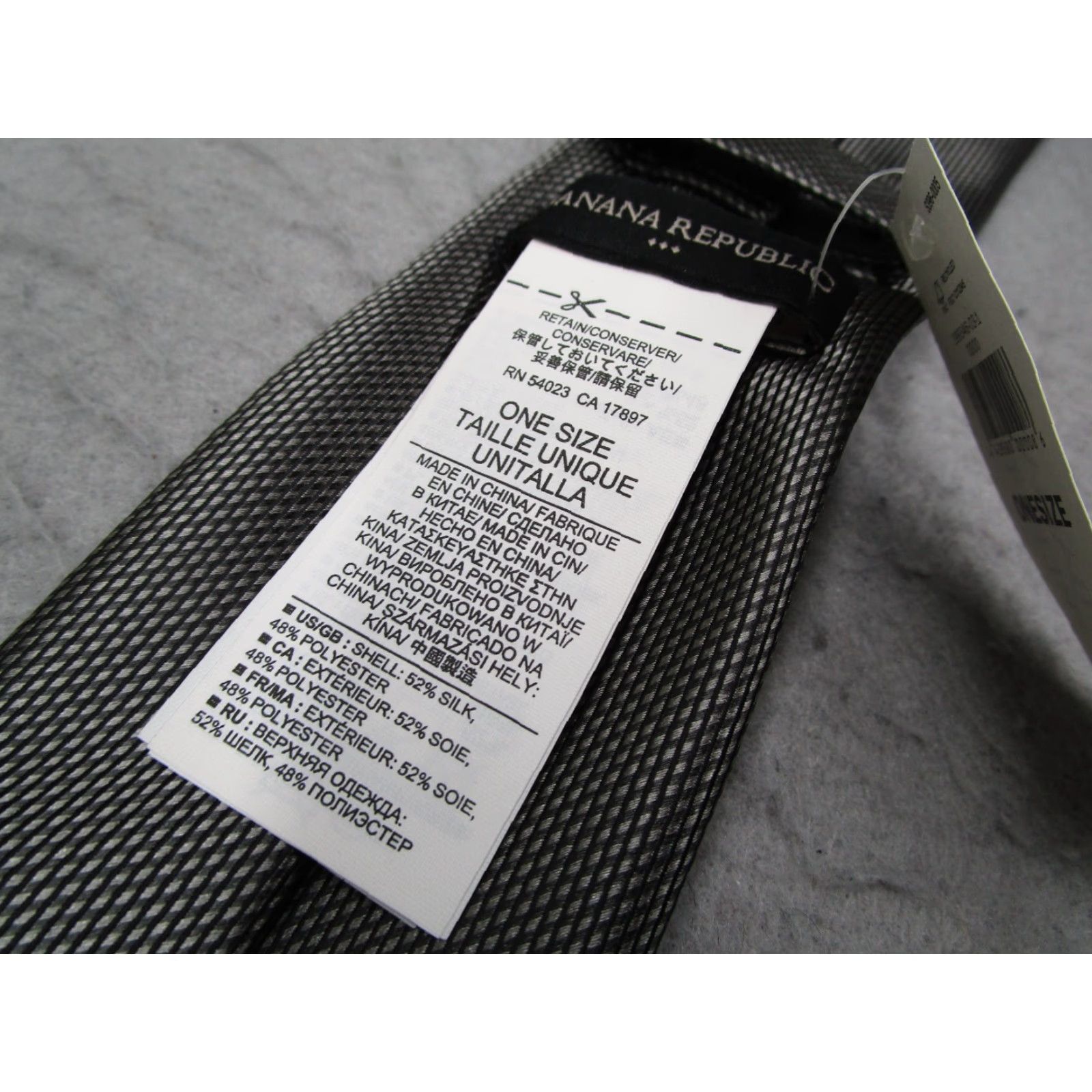 Banana Republic Banana Republic Mens Gray Silk Blend Neck Tie Designer Geometric Abstract - Classic Length 57"-60" Silk Polyester Woven Tie Mens Accessories Size ONE SIZE - 6 Thumbnail