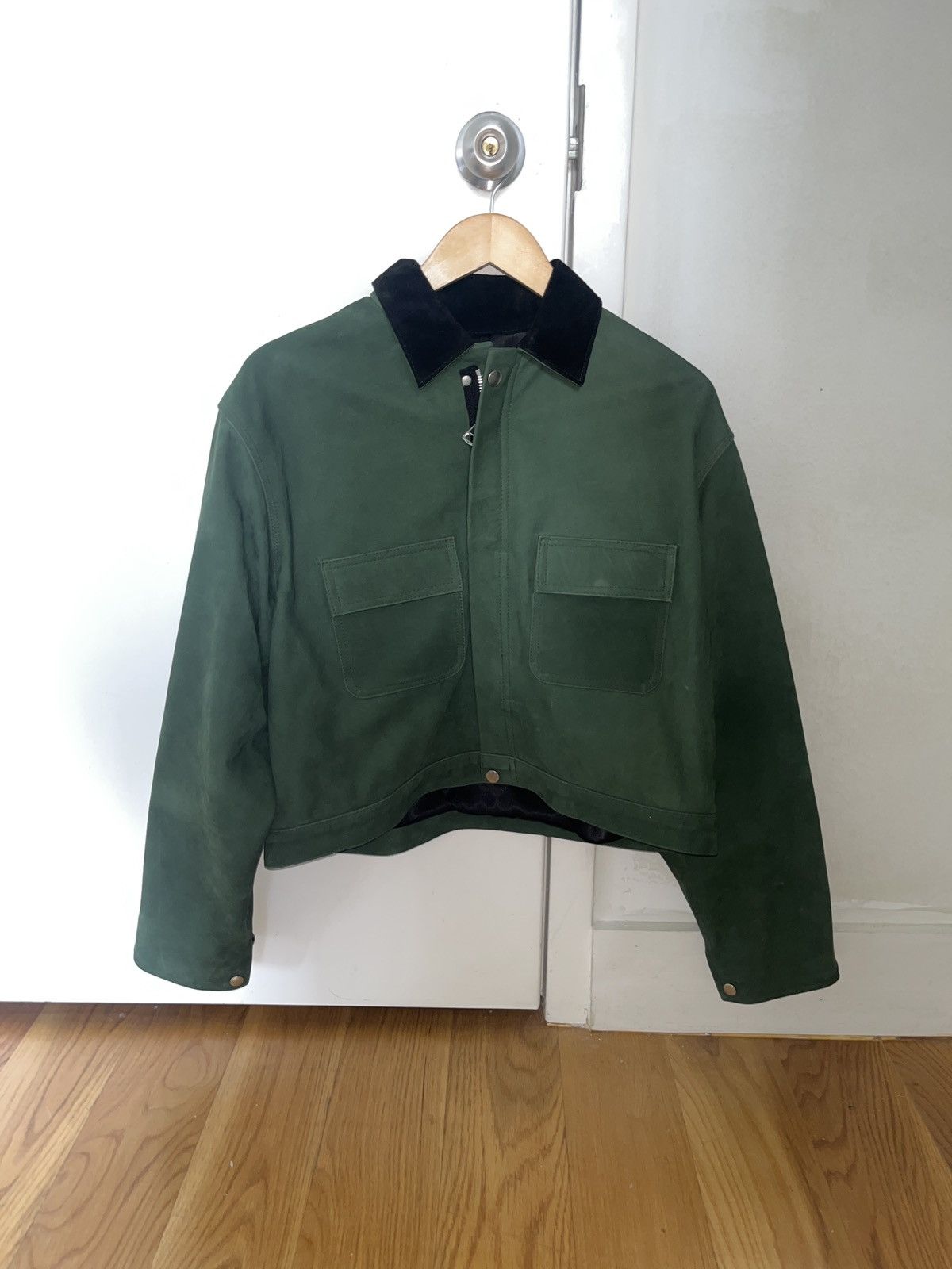 Other Diallo / Boxy Crop Suede Jacket / Green / Small Size US S / EU 44-46 / 1 - 5 Thumbnail