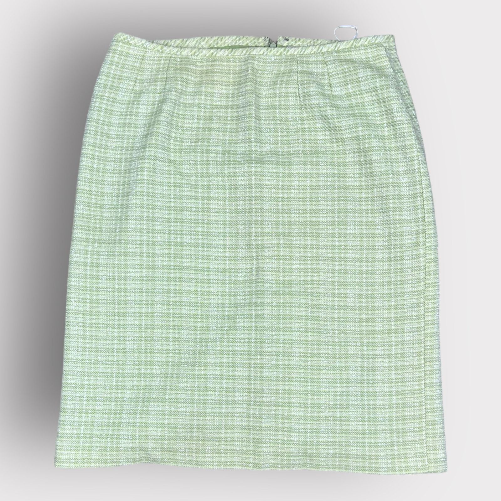 Vintage Le Suit | Vintage Lime Green Tweed Pencil Skirt | 14 PLUS Size 36" / US 14 / IT 50 - 4 Thumbnail