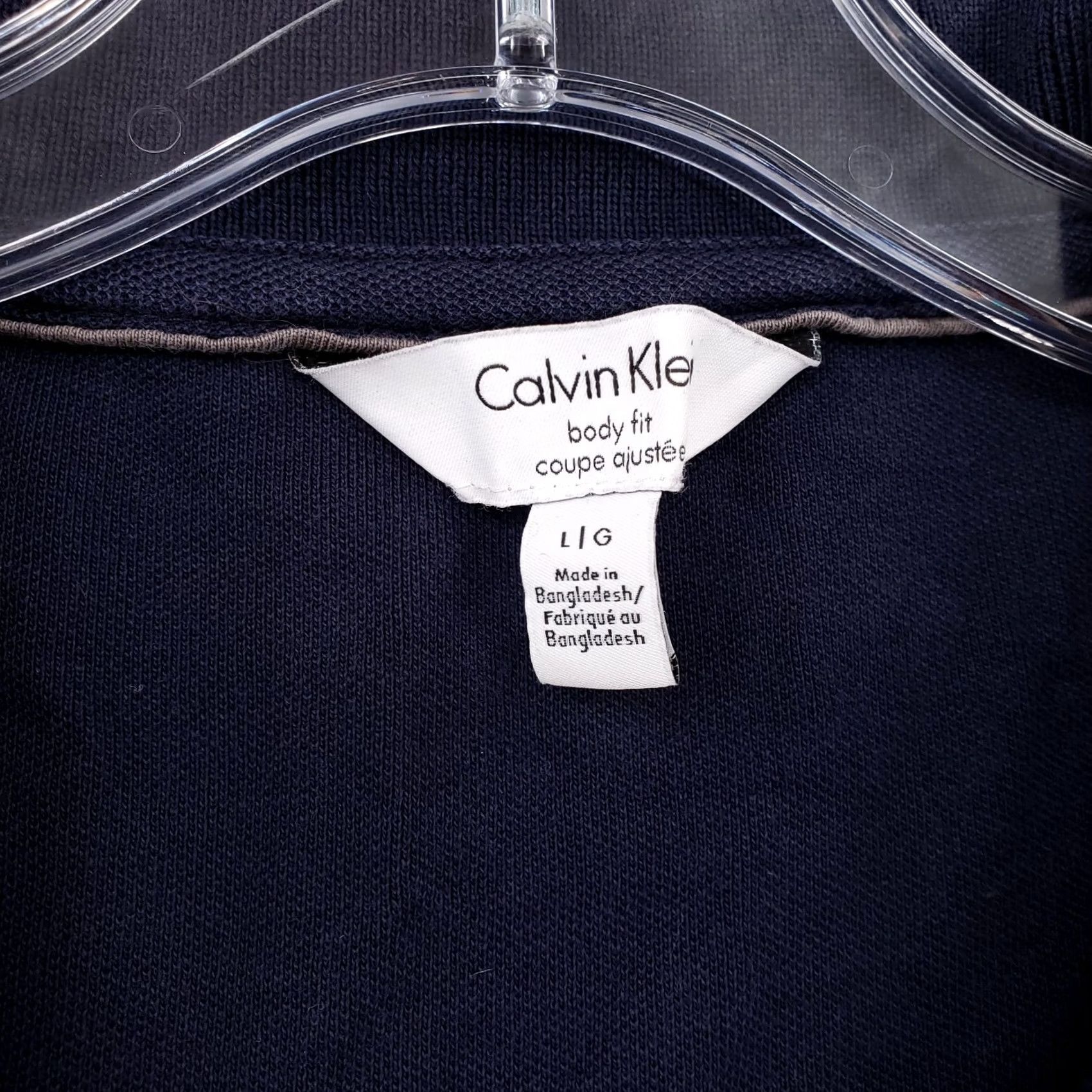 Calvin Klein Calvin Klein Polo Shirt Mens L Blue Short Sleeve Collared Body Fit Golf Button Zipper Shirt Size US L / EU 52-54 / 3 - 6 Thumbnail