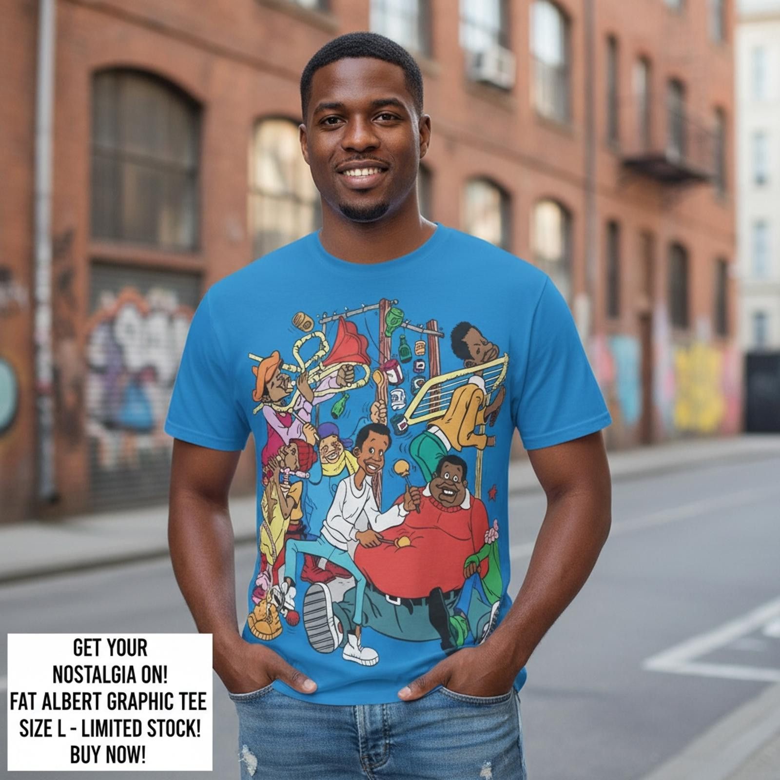 The Unbranded Brand Fat Albert & The Cosby Kids Graphic Tee Size Large Size ONE SIZE - 1 Thumbnail