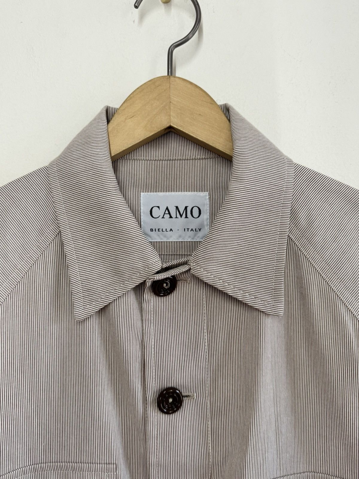 CAMO by Stefano Ughetti Camo Biella Cotton Twill Overshirt M Beige Brown Italy Size US M / EU 48-50 / 2 - 3 Thumbnail