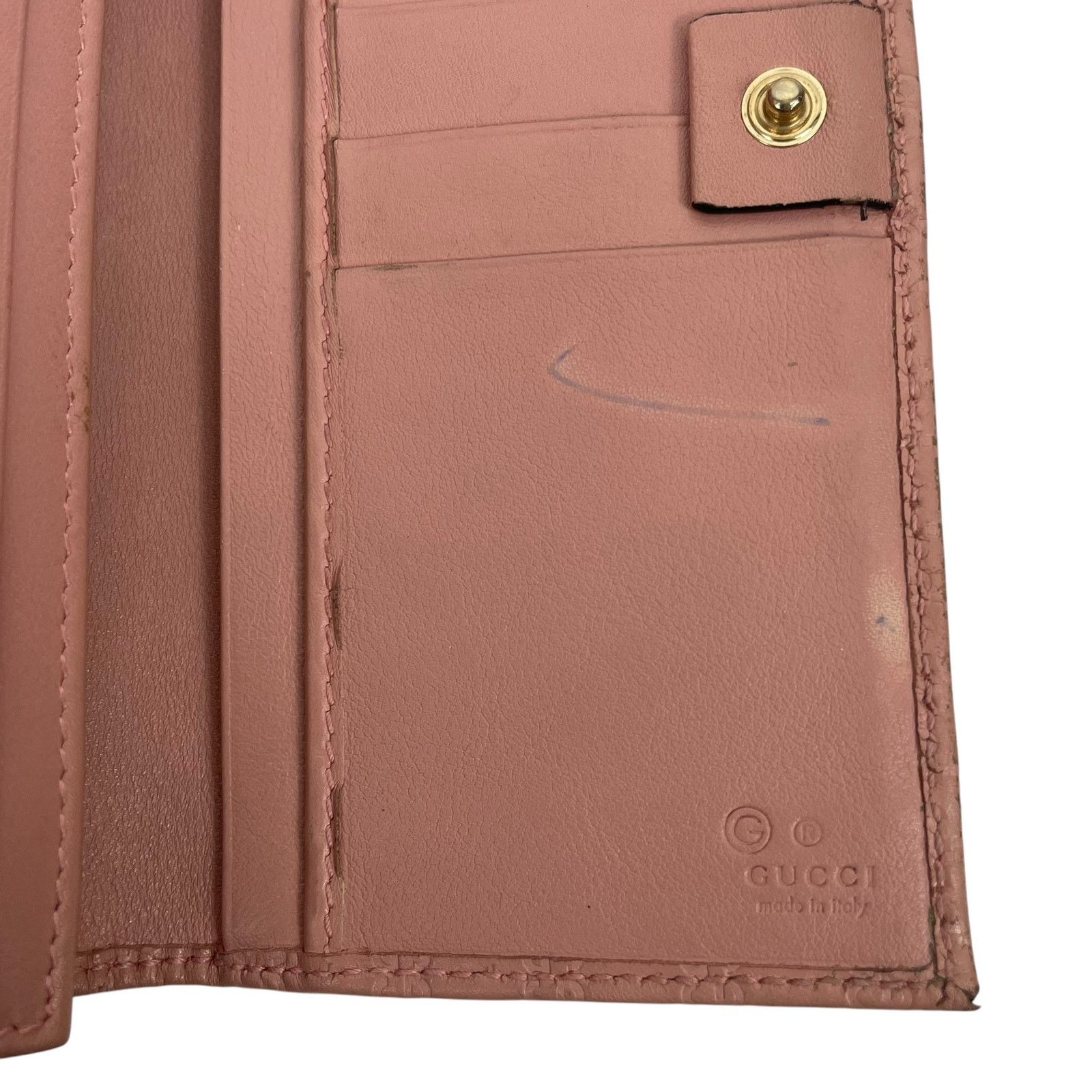Gucci GUCCI Pink Microguccissim Leather Long Bifold Wallet GG Logo Size ONE SIZE - 6 Thumbnail