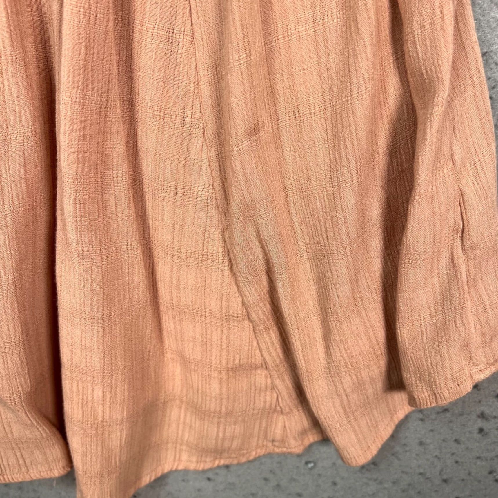 Free People Free People Womens Blouse Shirt XS Sleeveless Peach Sheer Lace-Trimmed Casual 90s? Size XS / US 0-2 / IT 36-38 - 7 Thumbnail