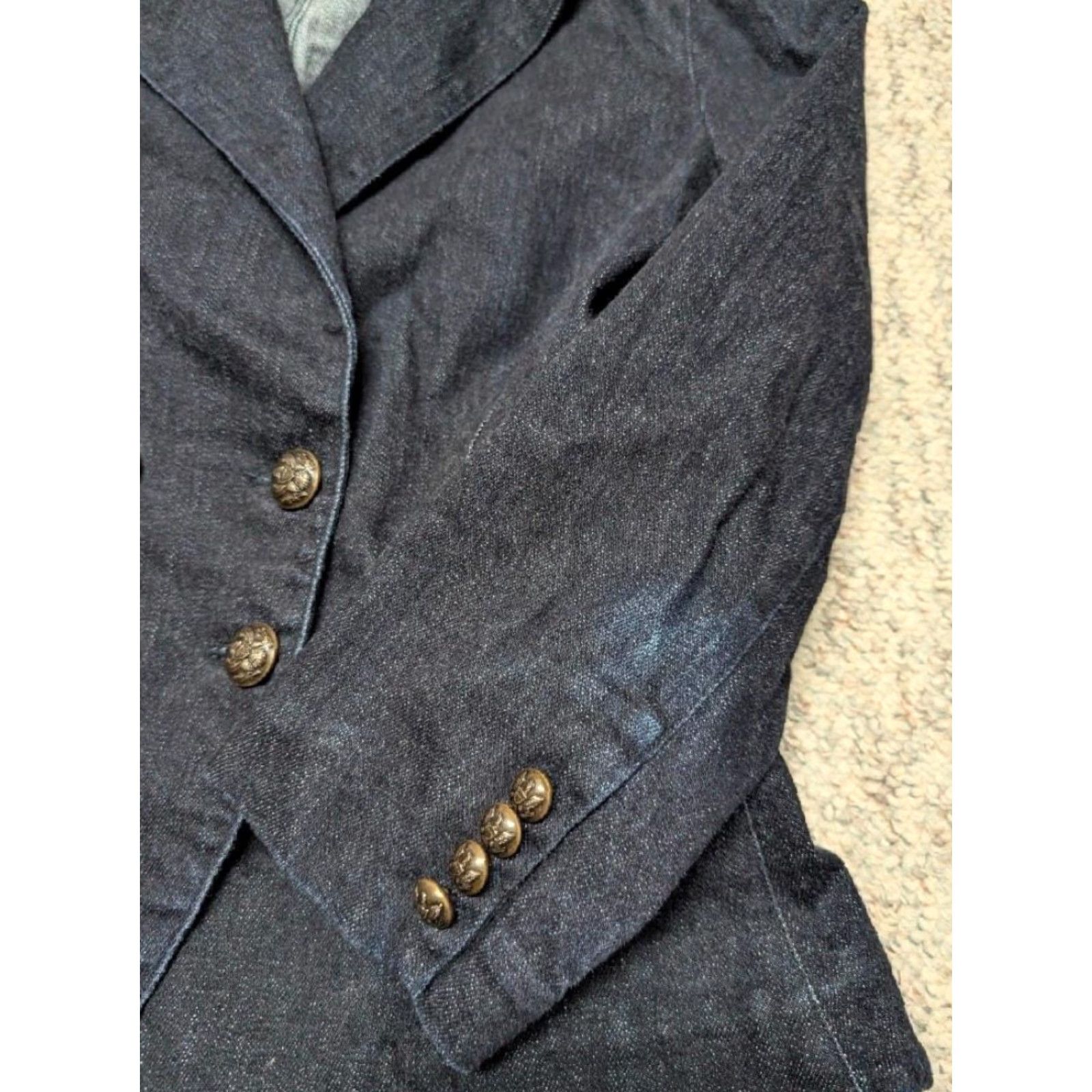 Ralph Lauren VINTAGE Ralph Lauren blazer Denim Women M Denim Blue double breasted Military blazer Military model Size 32" / US 10 / IT 46 - 5 Thumbnail