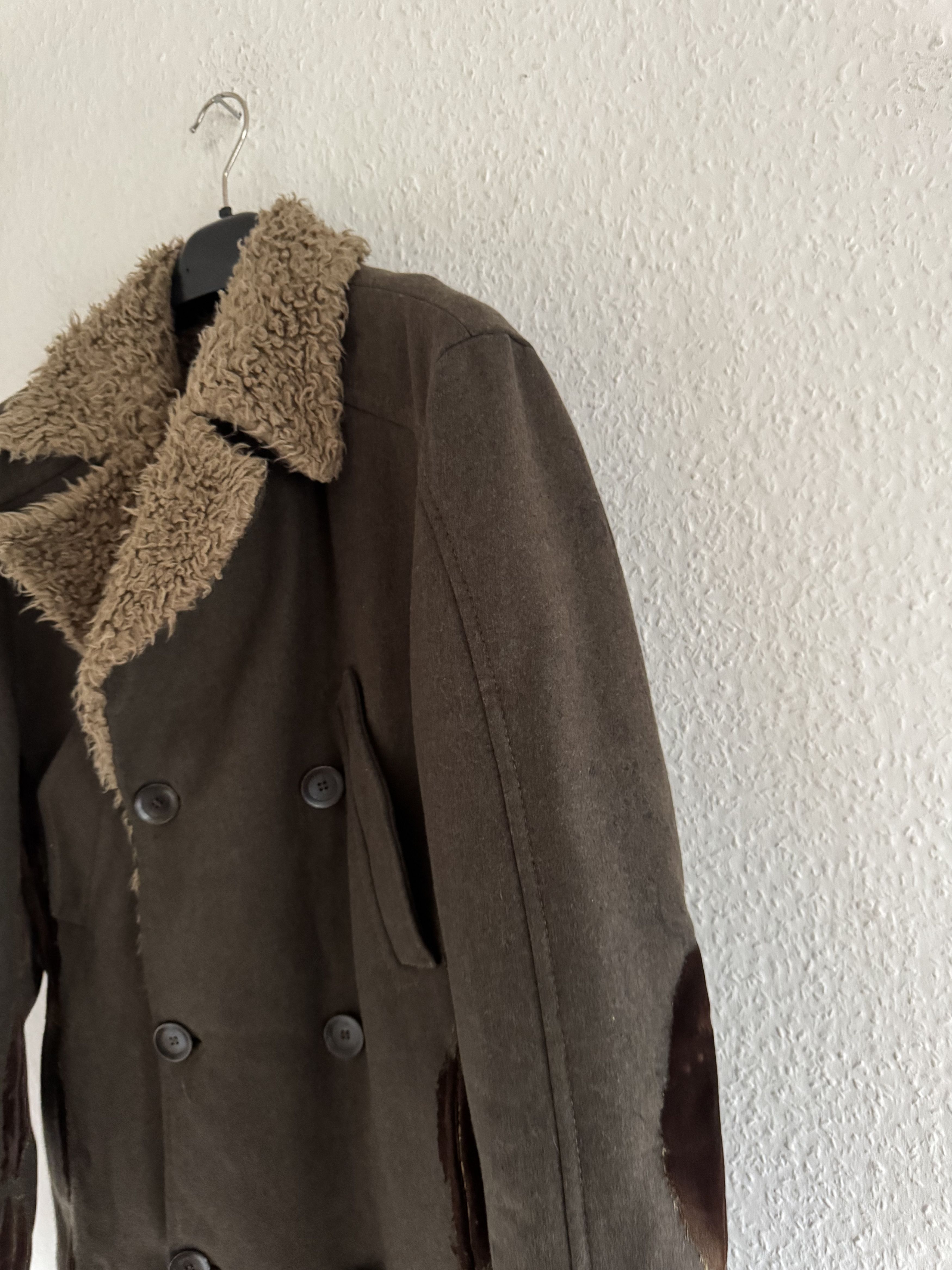 Just Cavalli Decorated Faux Fur Patch Wool Coat Size US XL / EU 56 / 4 - 11 Thumbnail