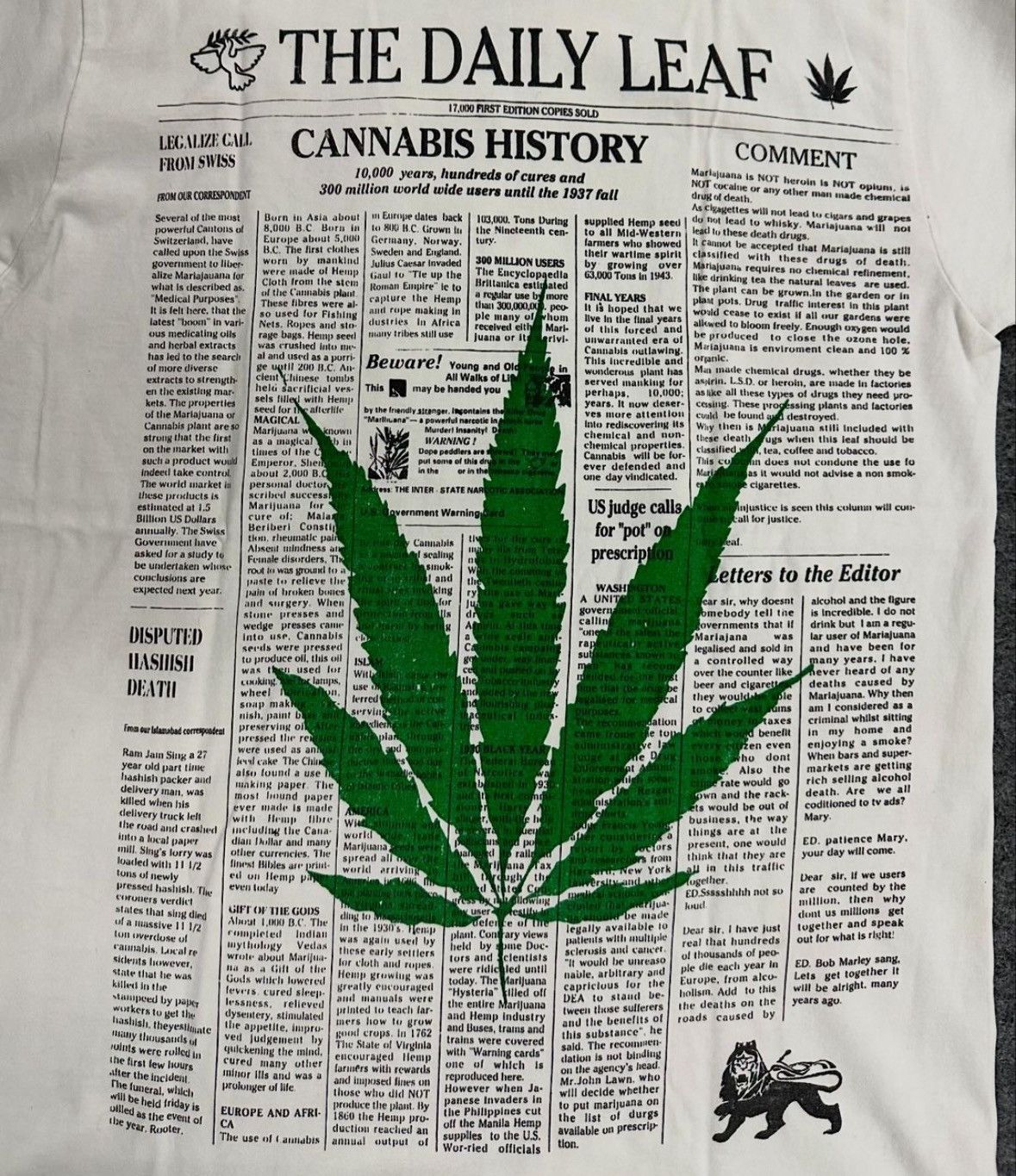 Vintage CANNABIS HISTORY VINTAGE TEE Size US XL / EU 56 / 4 - 2 Thumbnail