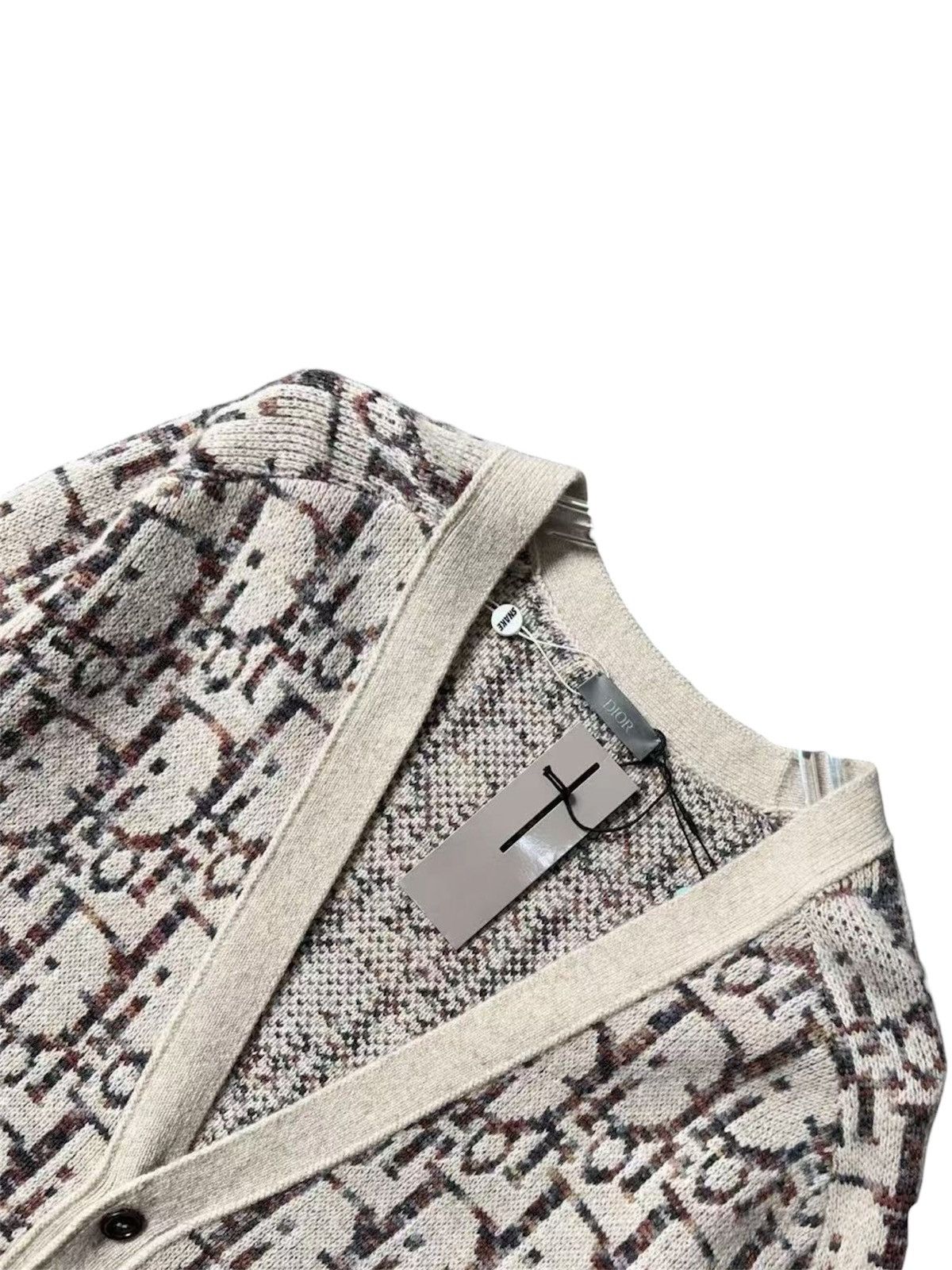 Dior Christian Dior L Men V-Neck Button Up Cardigan Wool Monogram Size US L / EU 52-54 / 3 - 3 Thumbnail