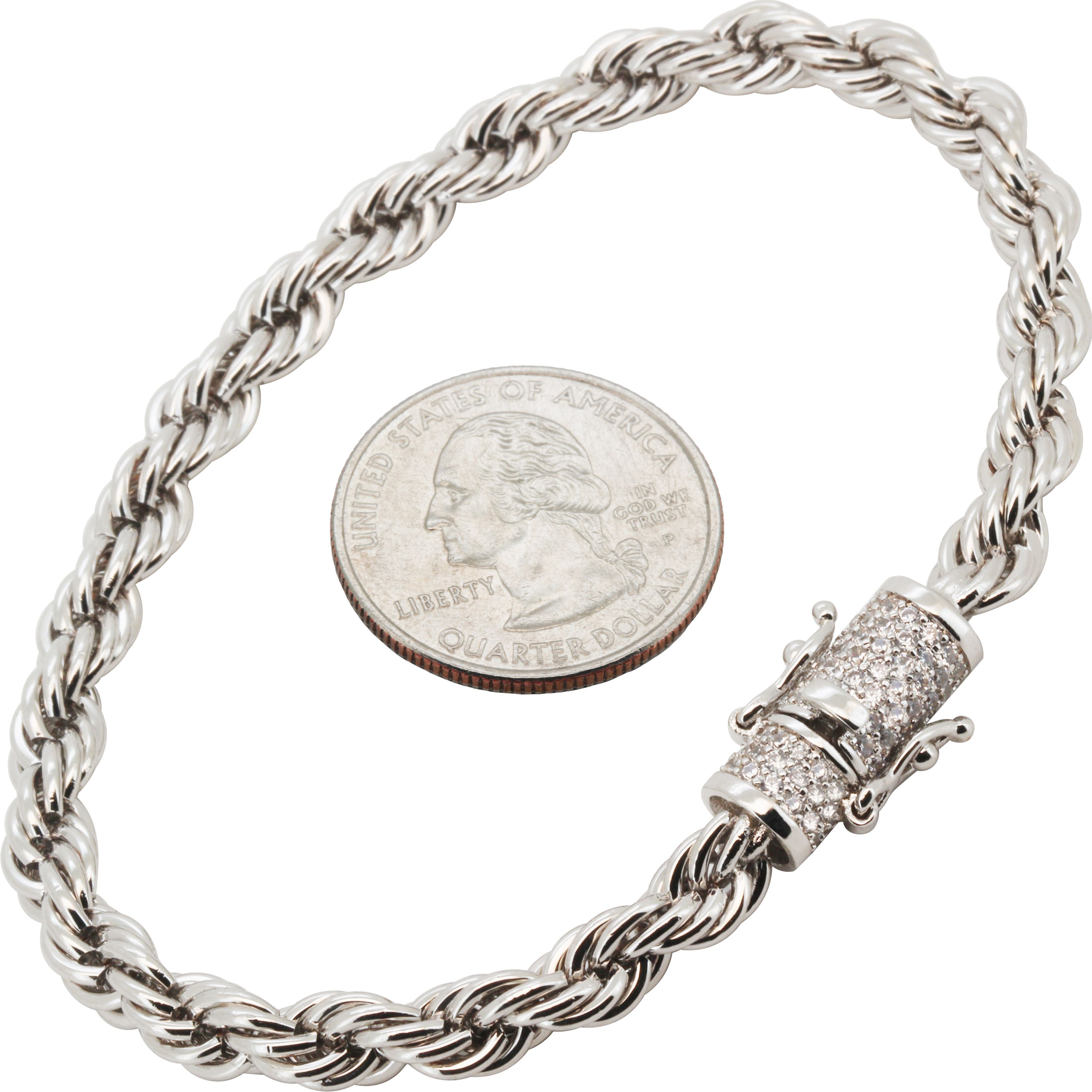 Other 14k White Gold Filled AAA CZ 6mm Rope Bracelet 7.5” Size ONE SIZE - 1 Thumbnail