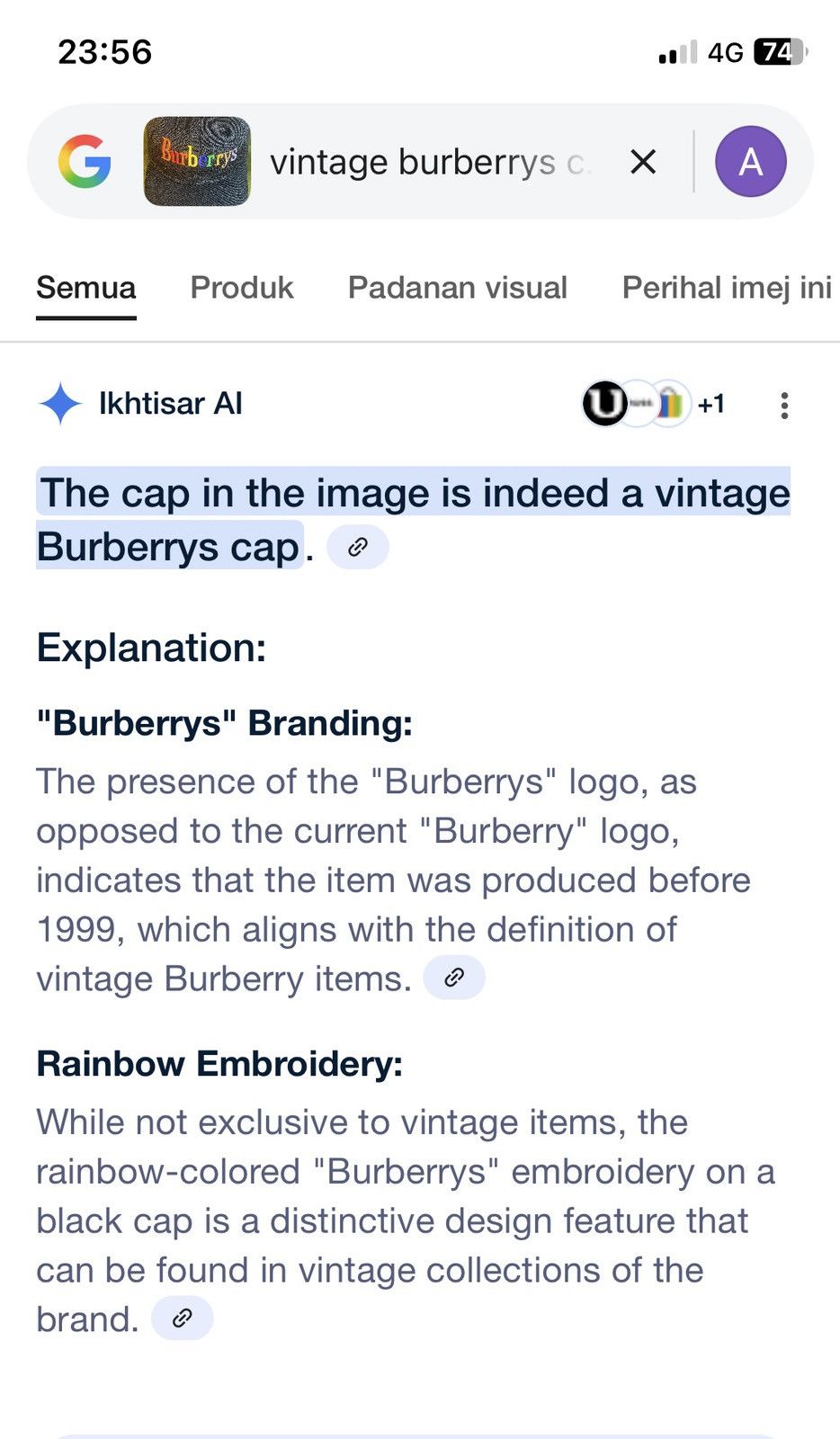 Burberry Vintage burberrys rainbow embroidery cap Size ONE SIZE - 15 Thumbnail