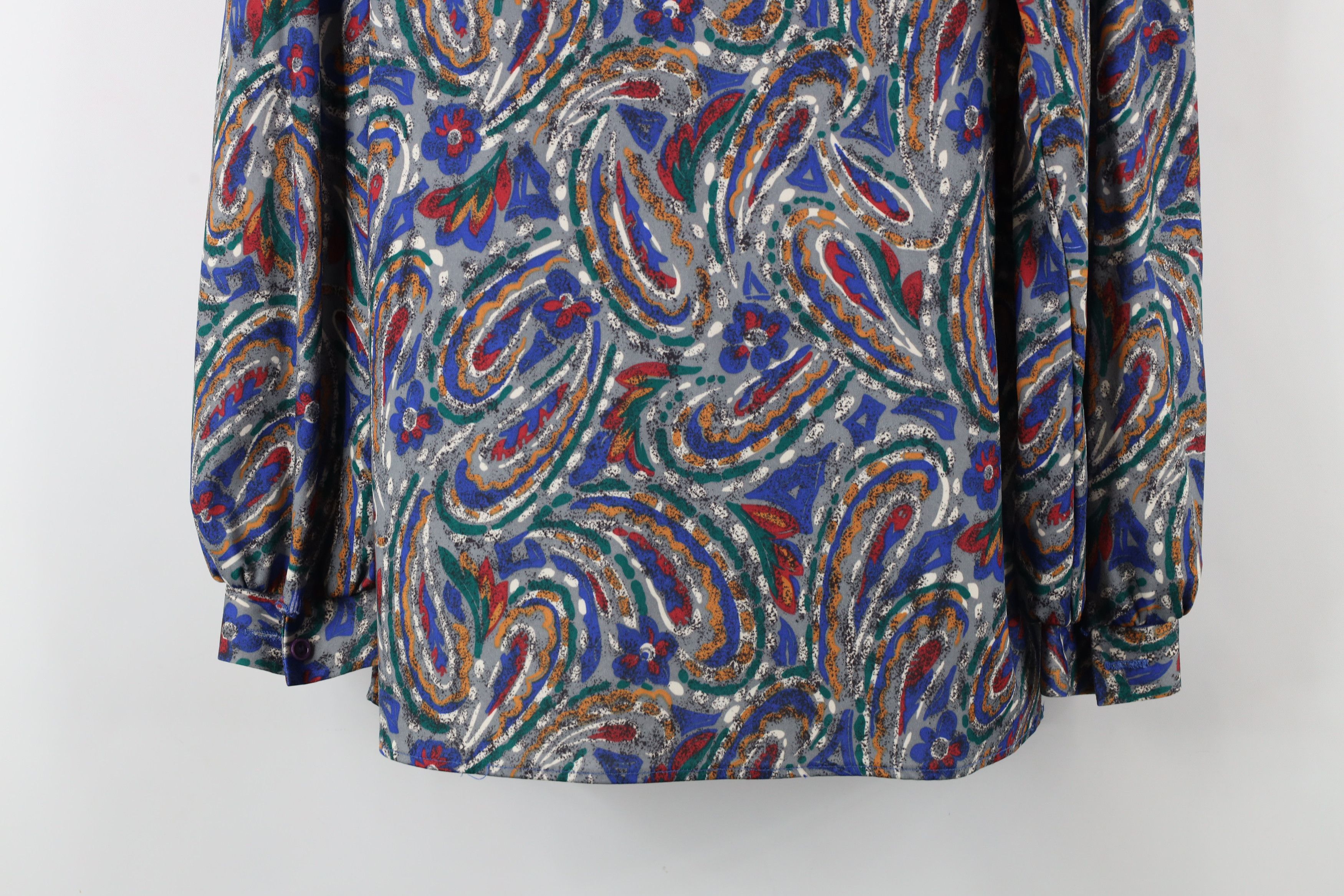 Vintage Vintage 80s 90s Streetwear Paisley Flower Knit Shirt Top USA Size XL / US 12-14 / IT 48-50 - 14 Thumbnail