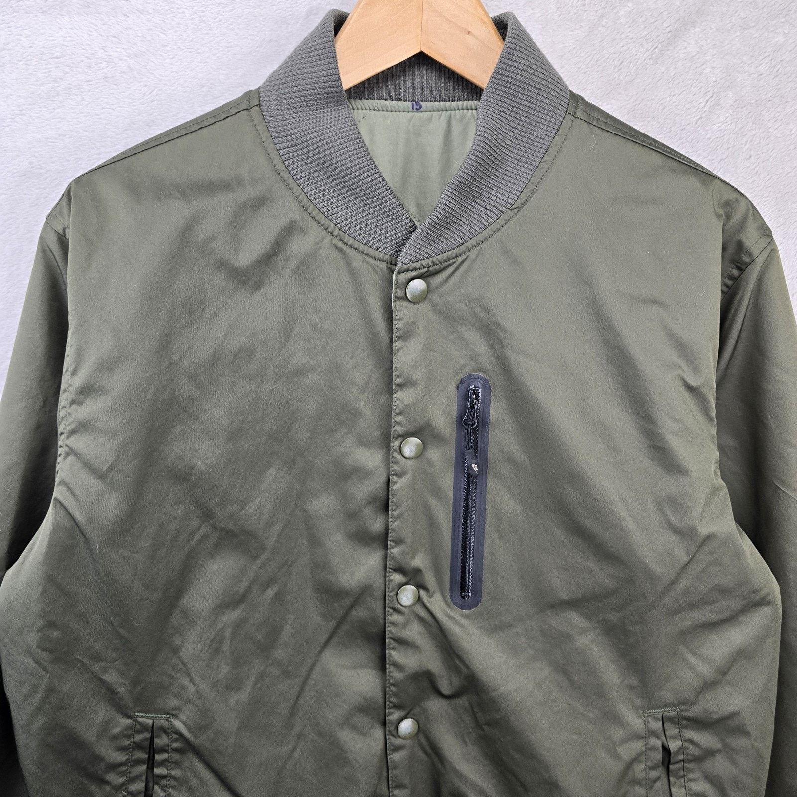 Nike Vtg Nike Reversible Bomber Jacket Mens Medium Y2K Gray Tag Size US M / EU 48-50 / 2 - 3 Thumbnail