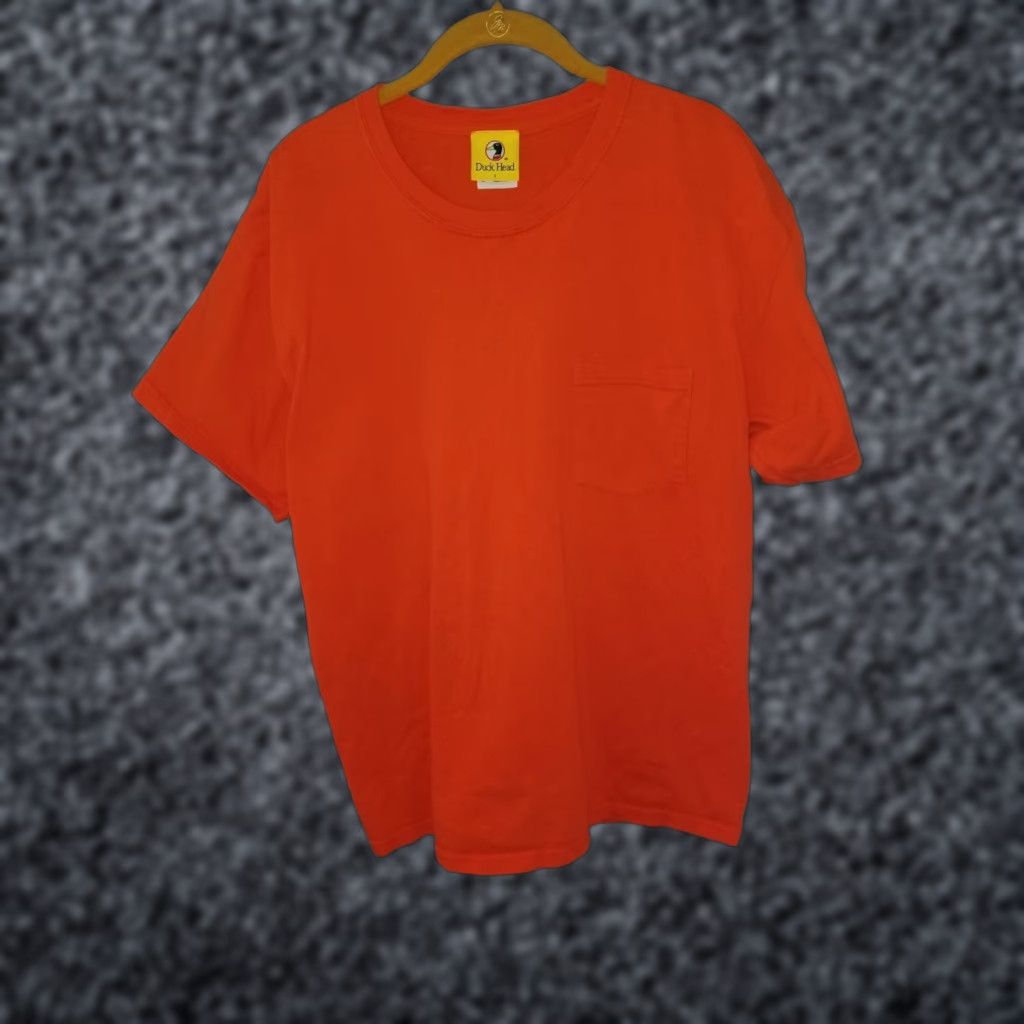 Vintage Duck Head Shirt Mens L Orange Sportsman Pocket Vintage 60s 70s Logo Crew Neck Cotton Short Sleeve Size US L / EU 52-54 / 3 - 1 Thumbnail