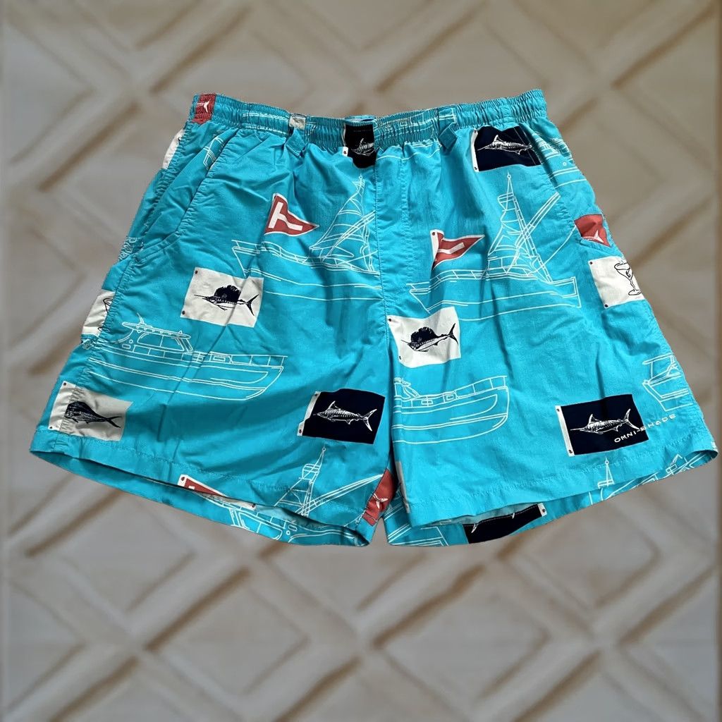 Vintage Columbia PFG Board Shorts Mens Large Blue Fishing Swimming Trunks Omni Shade Size US 33 - 1 Thumbnail
