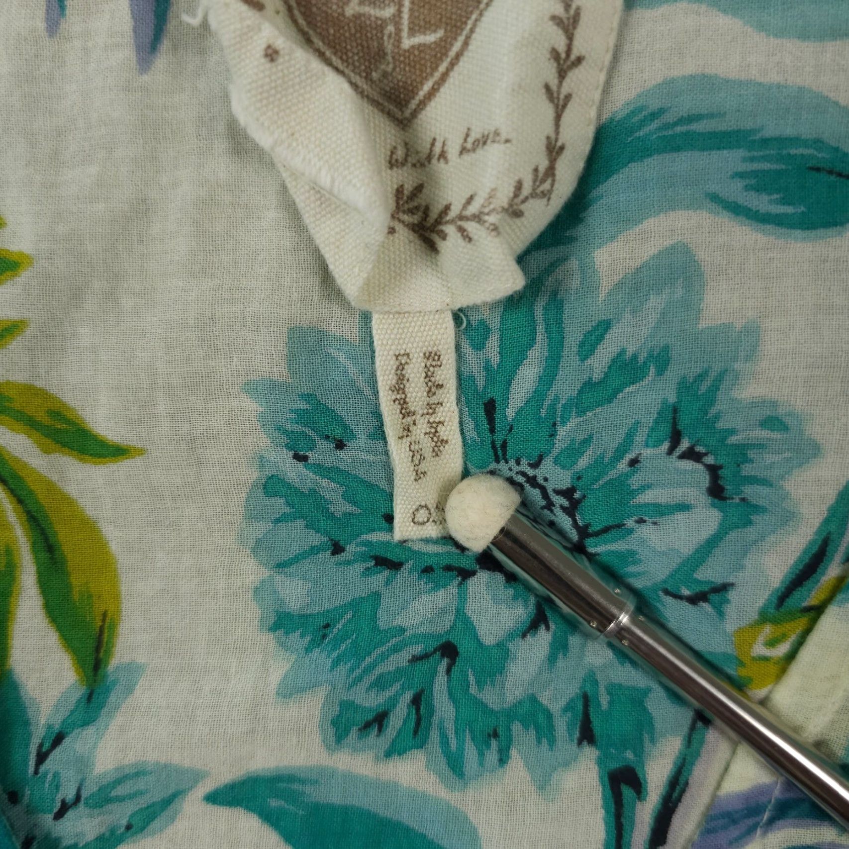 Anthropologie Z&L Cover Up Womens OS Blue Green Leaf Print Pullover Kaftan Swim Anthropologie Size ONE SIZE - 4 Thumbnail