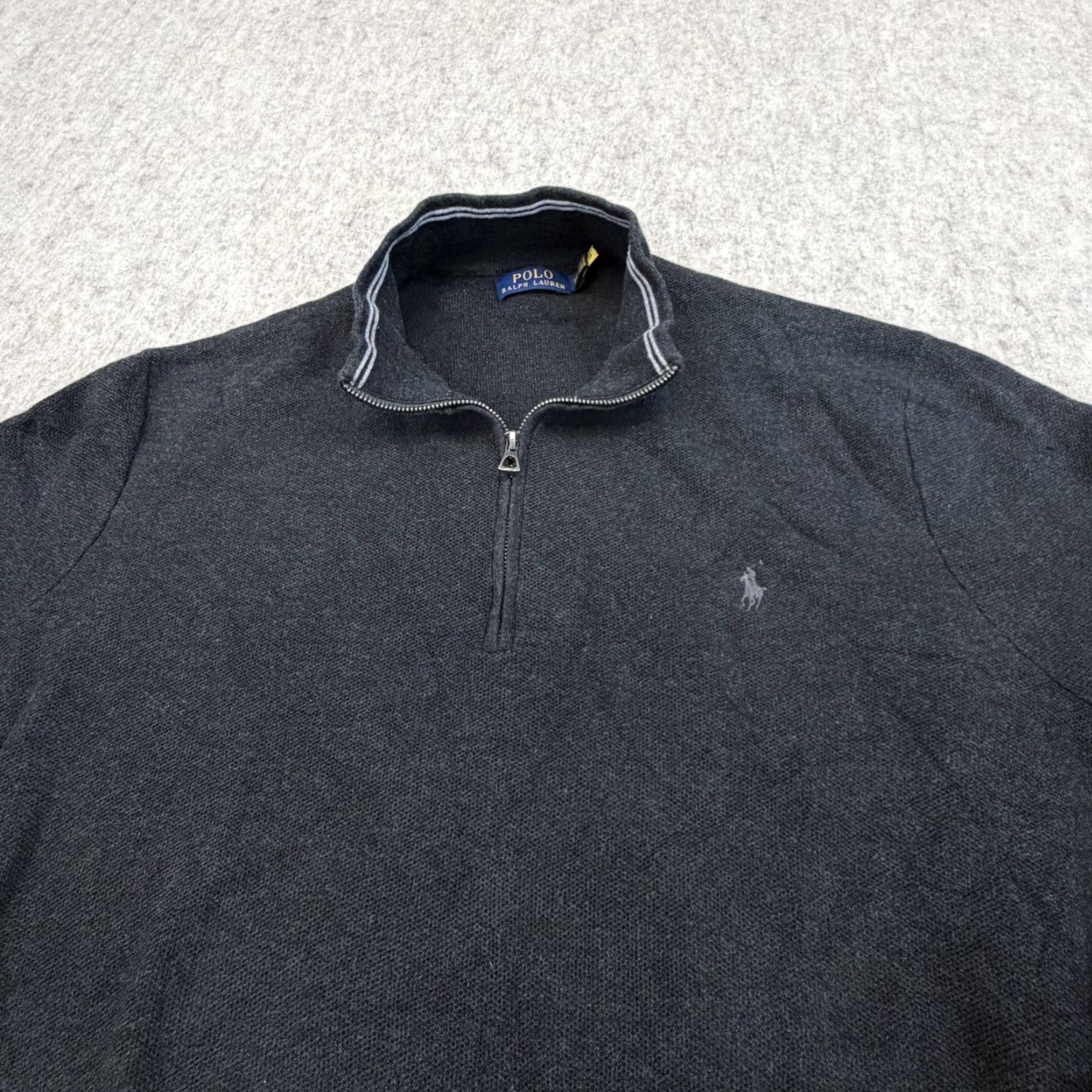 Polo Ralph Lauren Polo Ralph Lauren Sweater Mens 3XB Gray Quarter Zip Mock Neck Knit Big Pony Shirt Big & Tall Mens Gray 3X Size US XXL / EU 58 / 5 - 3 Thumbnail