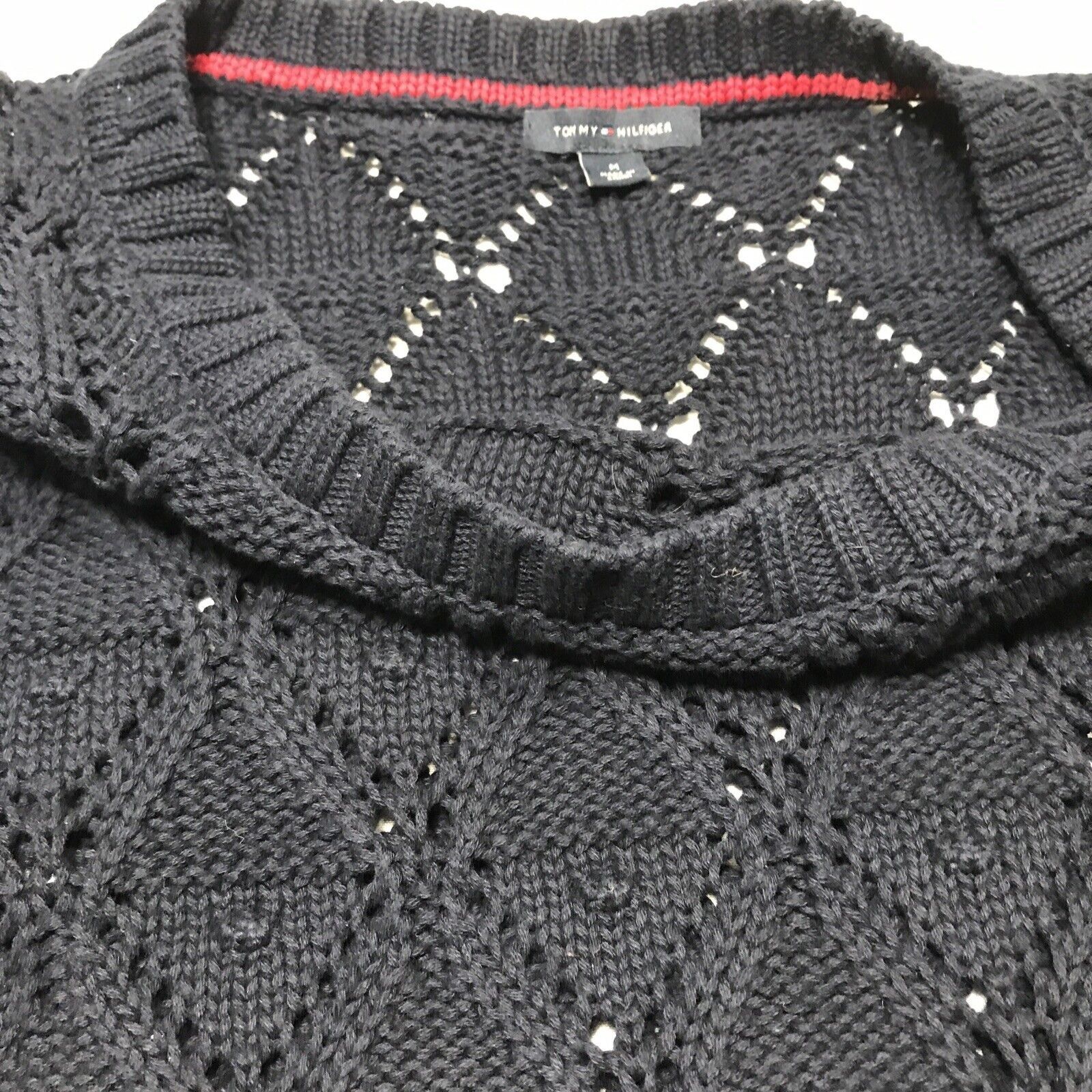 Tommy Hilfiger Tommy Hilfiger Chunky Cable Knit Peek Sweater Size Medium Pu Size M / US 6-8 / IT 42-44 - 3 Thumbnail