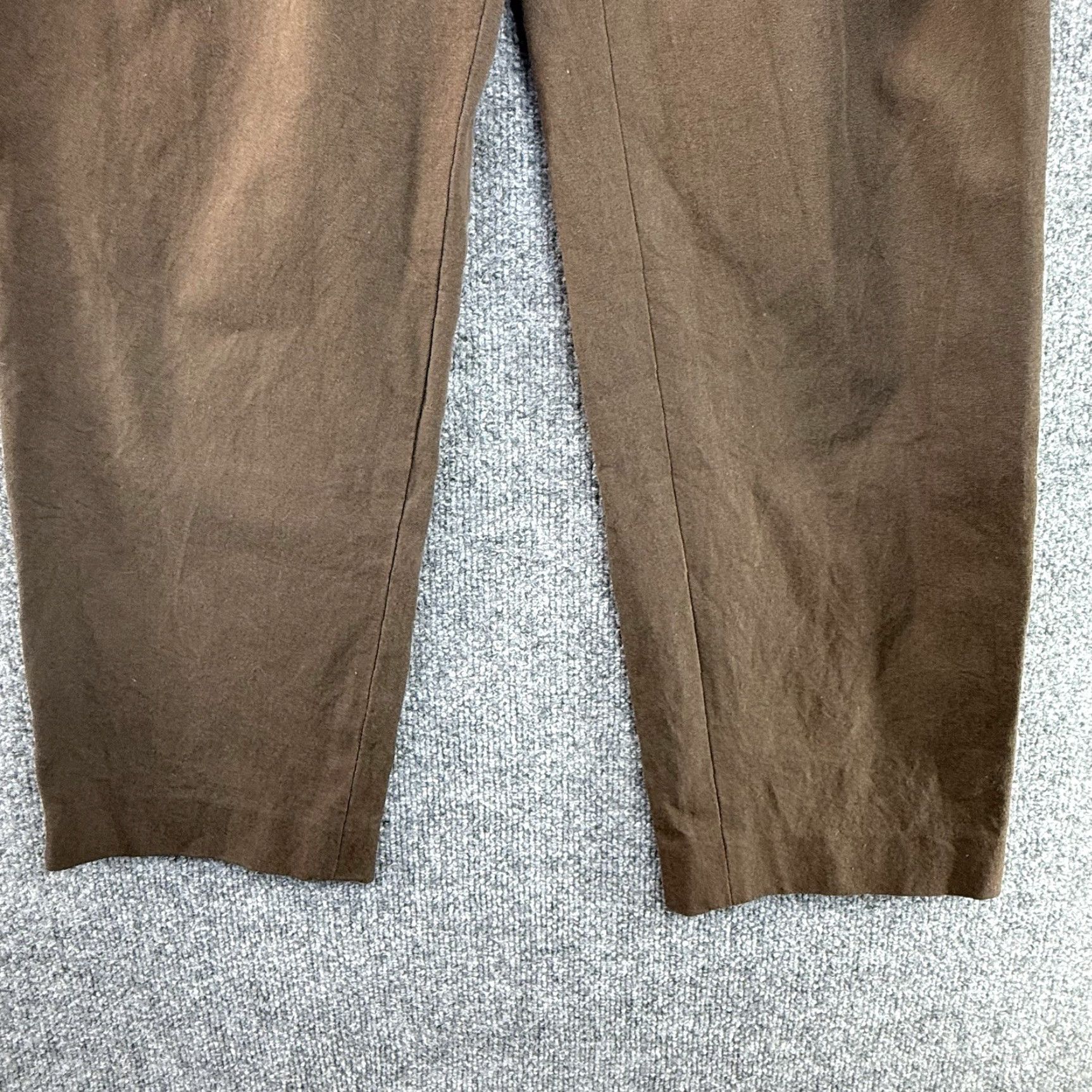 Recto Pants Womens Brown Size S Double Pleated Front Wide-Leg Casual Dress Pants Mens? No, Womens.