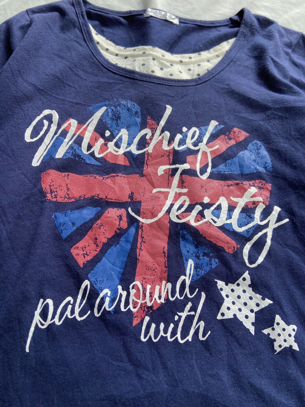 Japanese Brand MISCHIEF FEISTY DOUBLE LAYER COLZA LONG SLEEVE Size US S / EU 44-46 / 1 - 5 Thumbnail