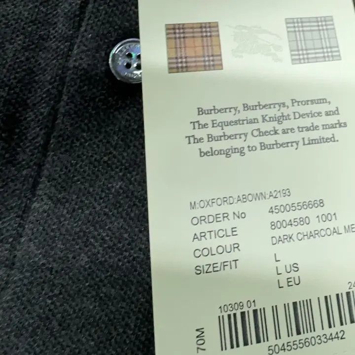 Burberry Burberry Burberry Men's Short Sleeve Polo Shirt Gray-2507 Size US L / EU 52-54 / 3 - 7 Thumbnail