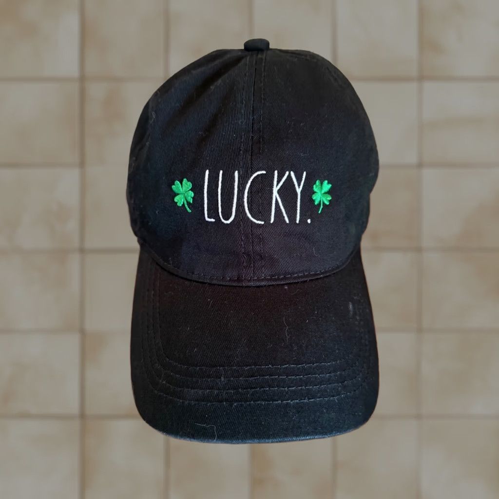 Vintage Rae Dunn Hat Lucky Shamrock Clover Black Irish Ireland St. Patricks Cap NWT Size ONE SIZE - 1 Thumbnail