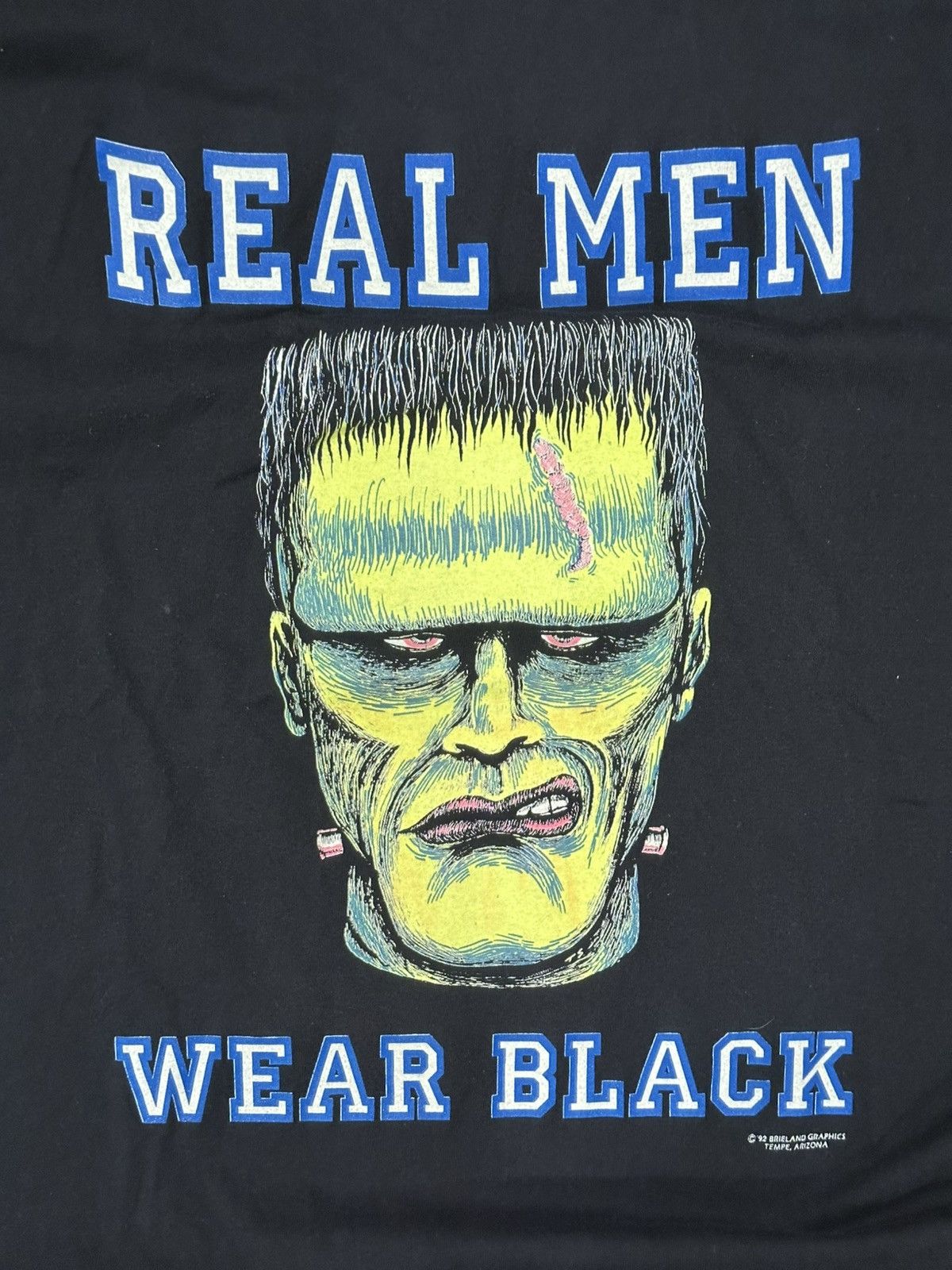 Vintage Vintage 1992 Frankenstein Real Men Wear Black Glow in Dark Size US XL / EU 56 / 4 - 2 Thumbnail