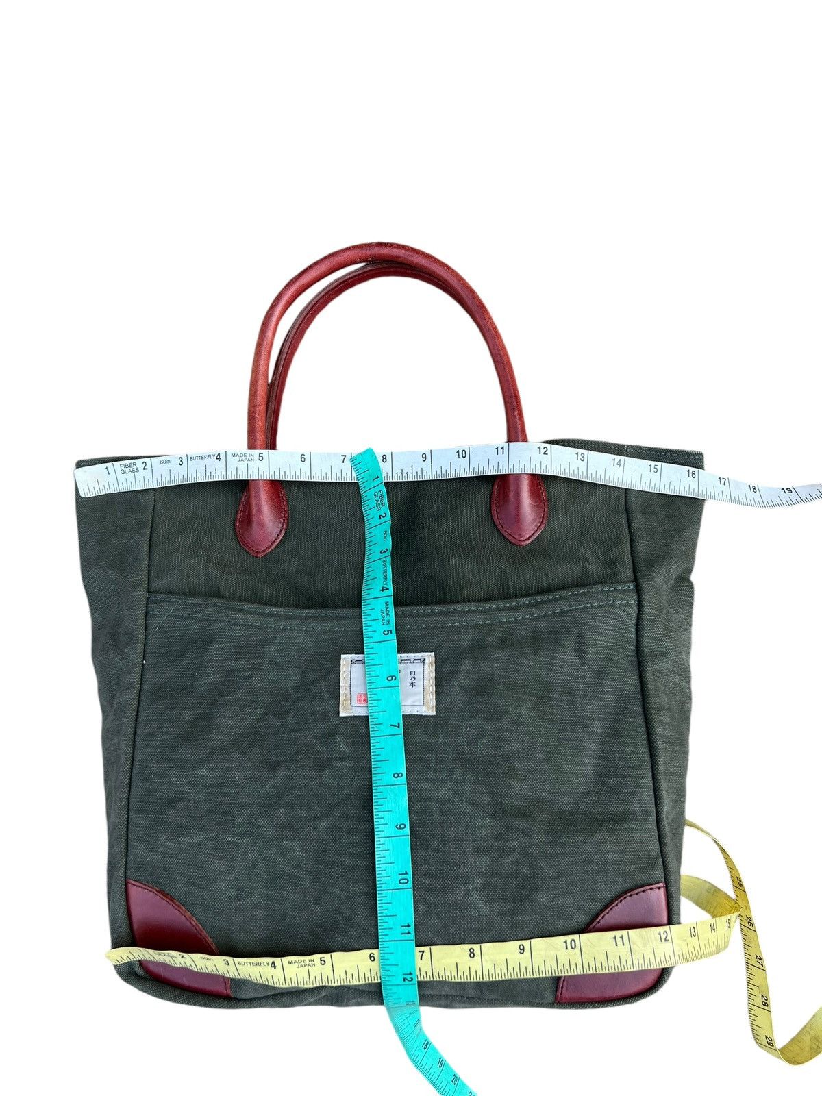 Canvas Vintage Hinomoto Japan Hard Canvas Leather Tote Bag Size ONE SIZE - 24 Thumbnail