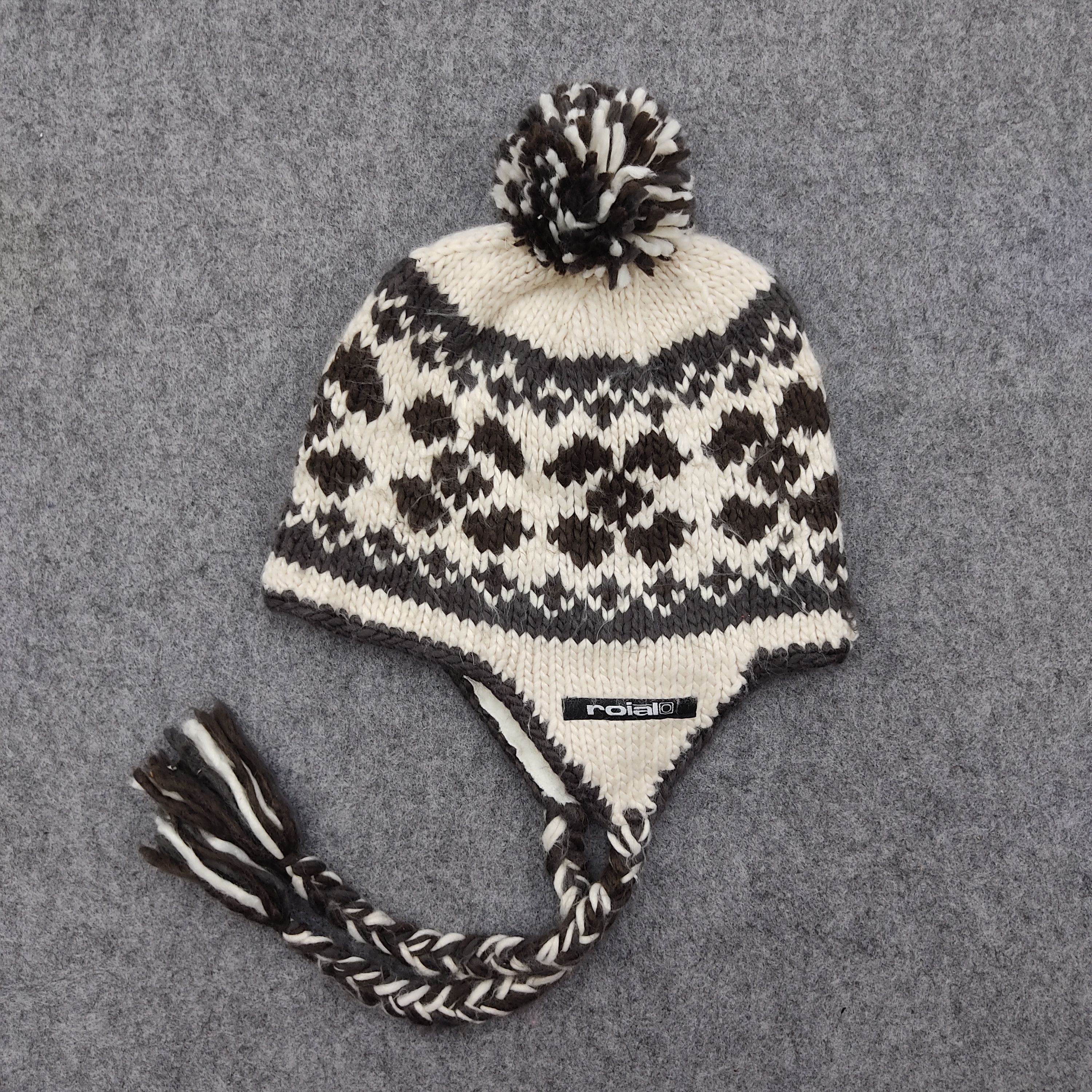 Japanese Brand Roial Knit Earflap Beanie / Snow Hat / Snow Cap Size ONE SIZE - 1 Thumbnail