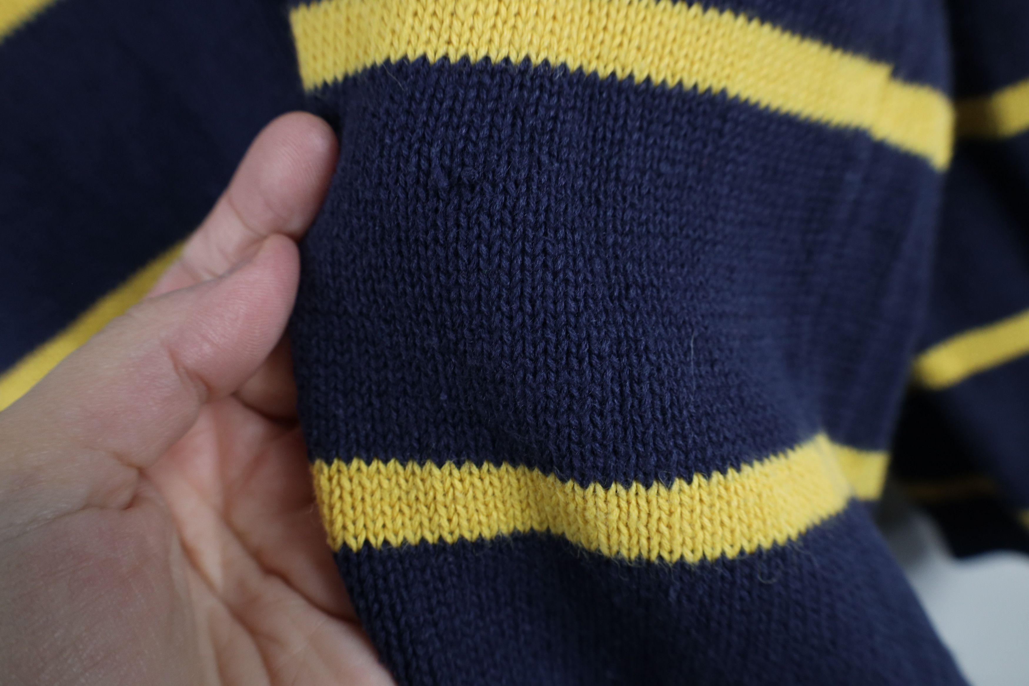 Vintage Vintage 90s University of Michigan Striped Crewneck Sweater Size US L / EU 52-54 / 3 - 7 Thumbnail