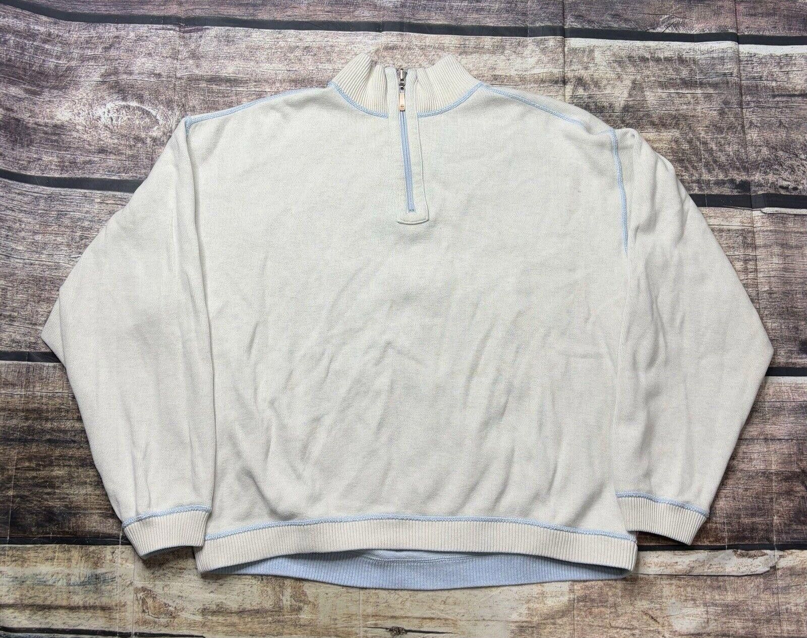 Tommy Bahama Tommy Bahama Sweater Men's 2XL Cotton 1/4 Zip Reversible Size US XXL / EU 58 / 5 - 11 Thumbnail