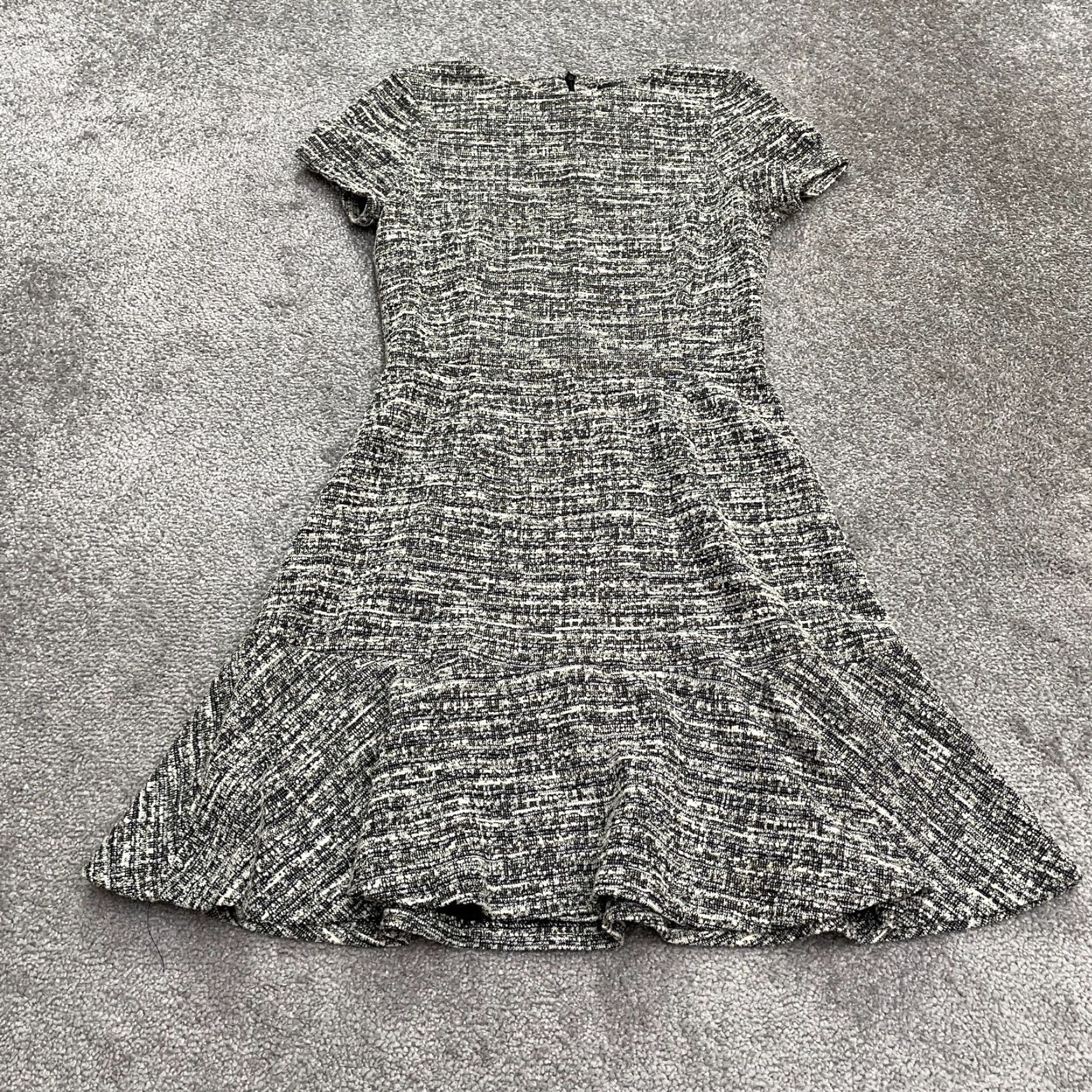 AQUA Aqua Dress Womens A-Line Knee Length Gray Short Sleeve M Medium Solid Zipper Casual Sleeve Vintage No Size 32" / US 10 / IT 46 - 2 Thumbnail