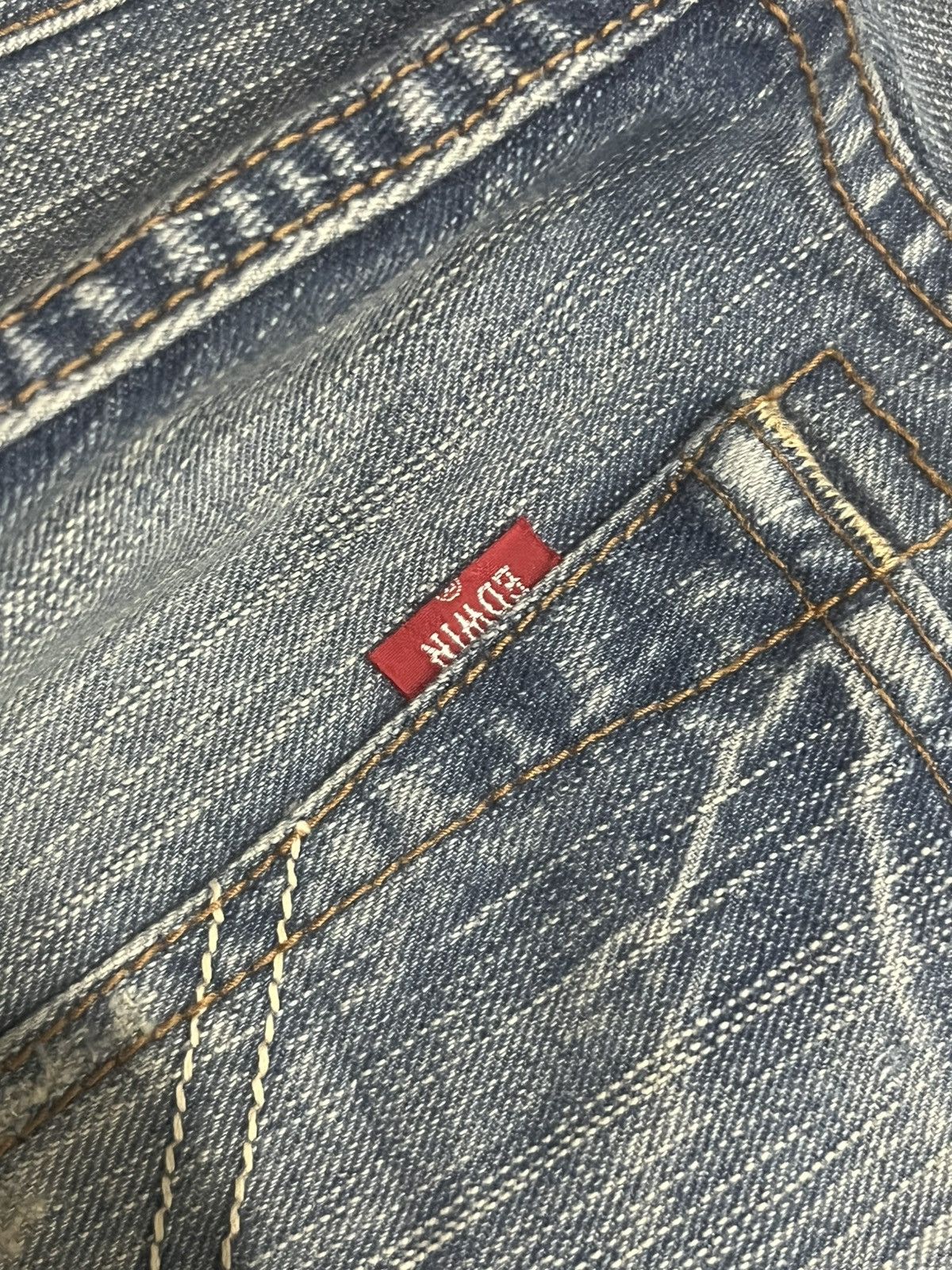 Kapital Vintage Japanese Brand Edwin XVS Patchwork Sashiko Blue Jean Size US 34 / EU 50 - 9 Thumbnail