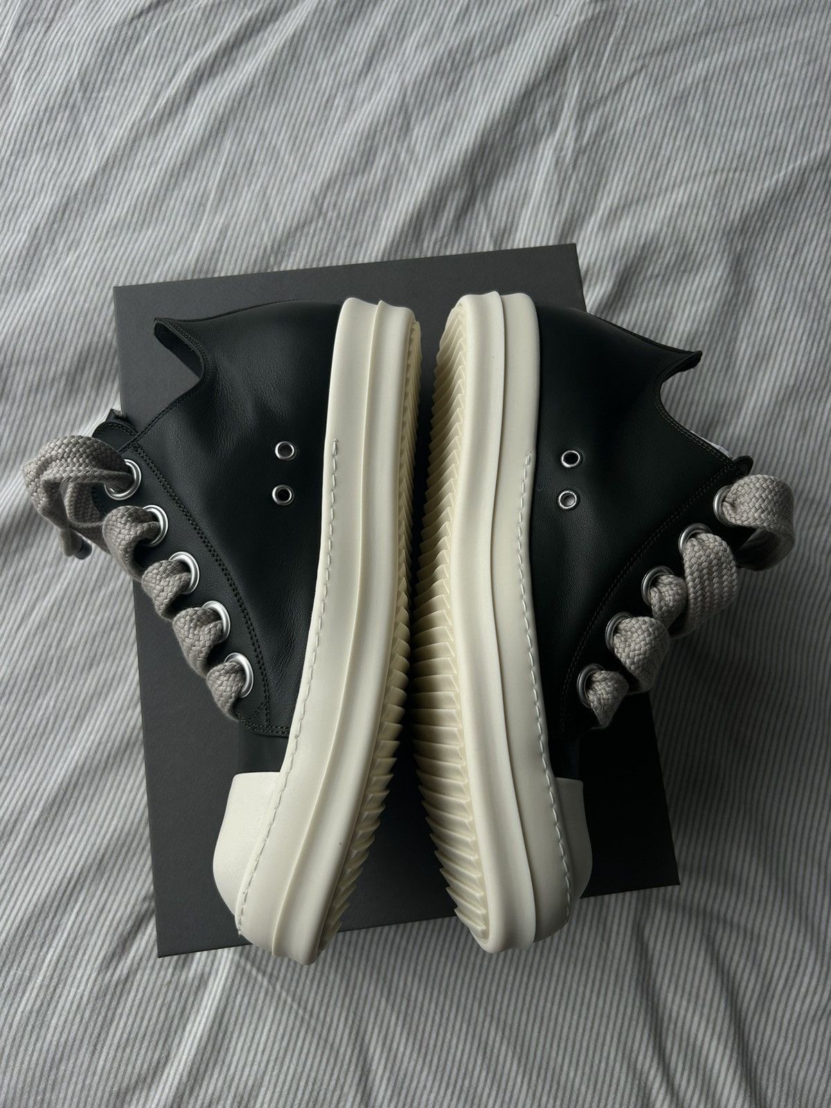 Rick Owens Rick Owens Forest Green Jumbo Lace Leather Sneakers Size US 10.5 / EU 43-44 - 4 Thumbnail