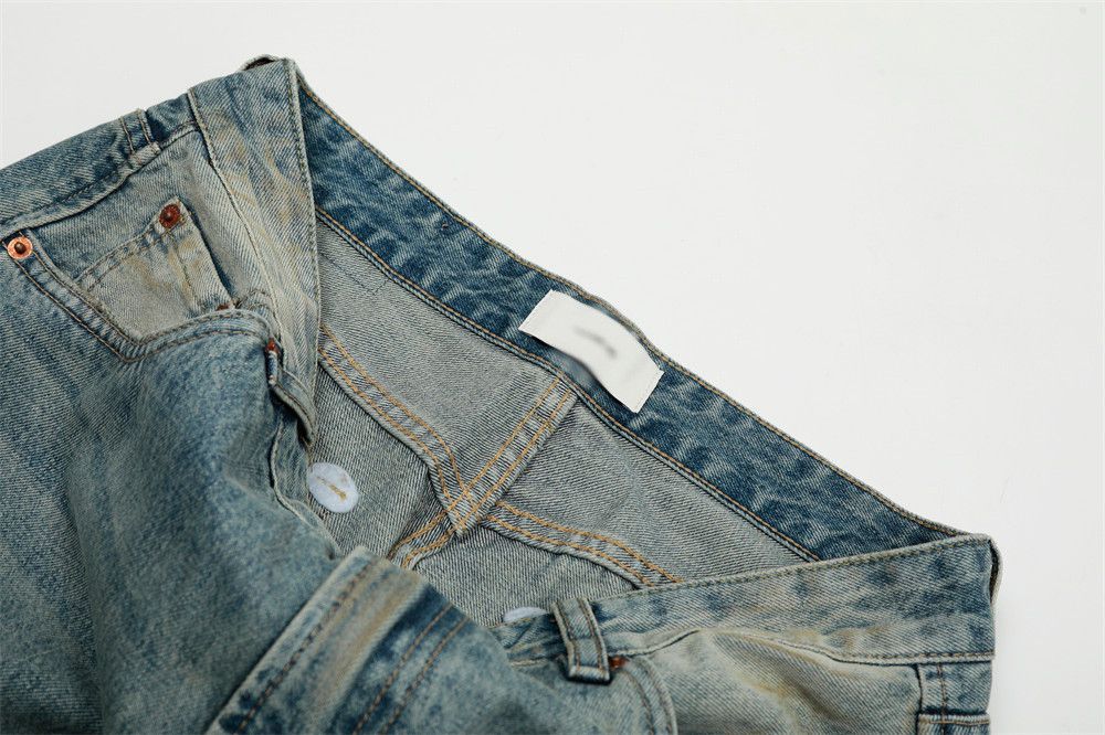 Vintage Punk washed distressed loose ink-splashed scimitar jeans Size US 32 / EU 48 - 4 Thumbnail