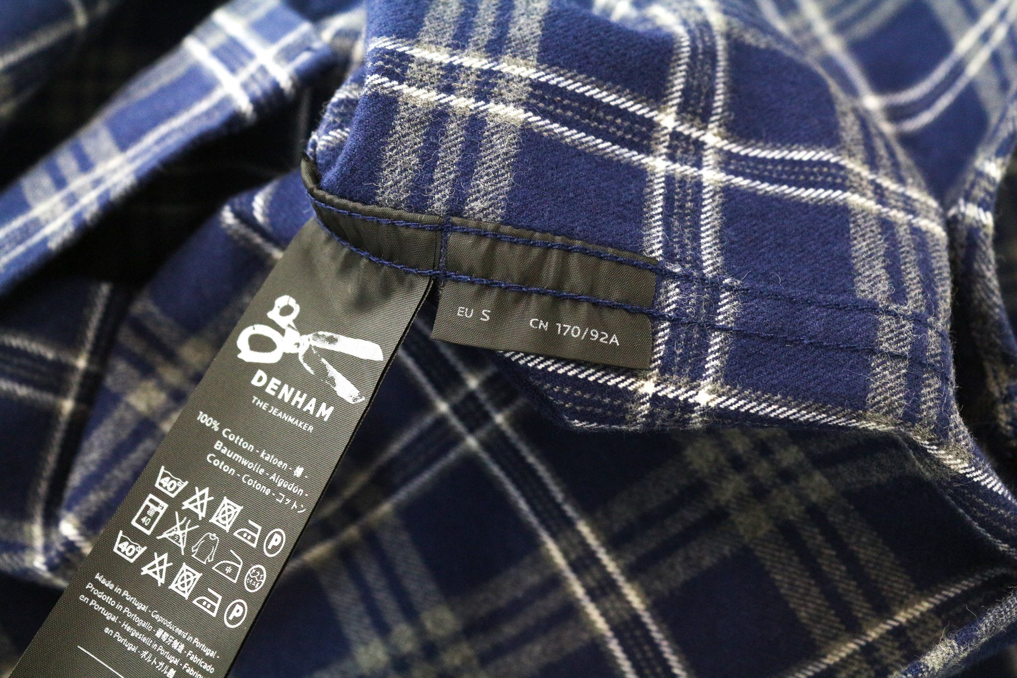 DENHAM S Navy Blue Tartan Check Button-Down Shirt 74552 Size US S / EU 44-46 / 1 - 6 Thumbnail