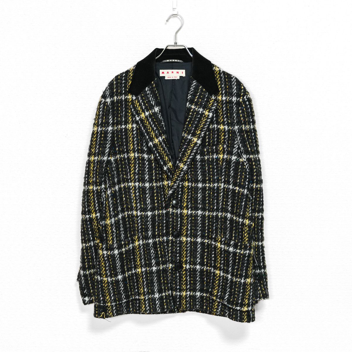 Marni MARNI 2022AW CHECKED WOOL-BLEND TWEED BLAZER Size US M / EU 48-50 / 2 - 1 Thumbnail