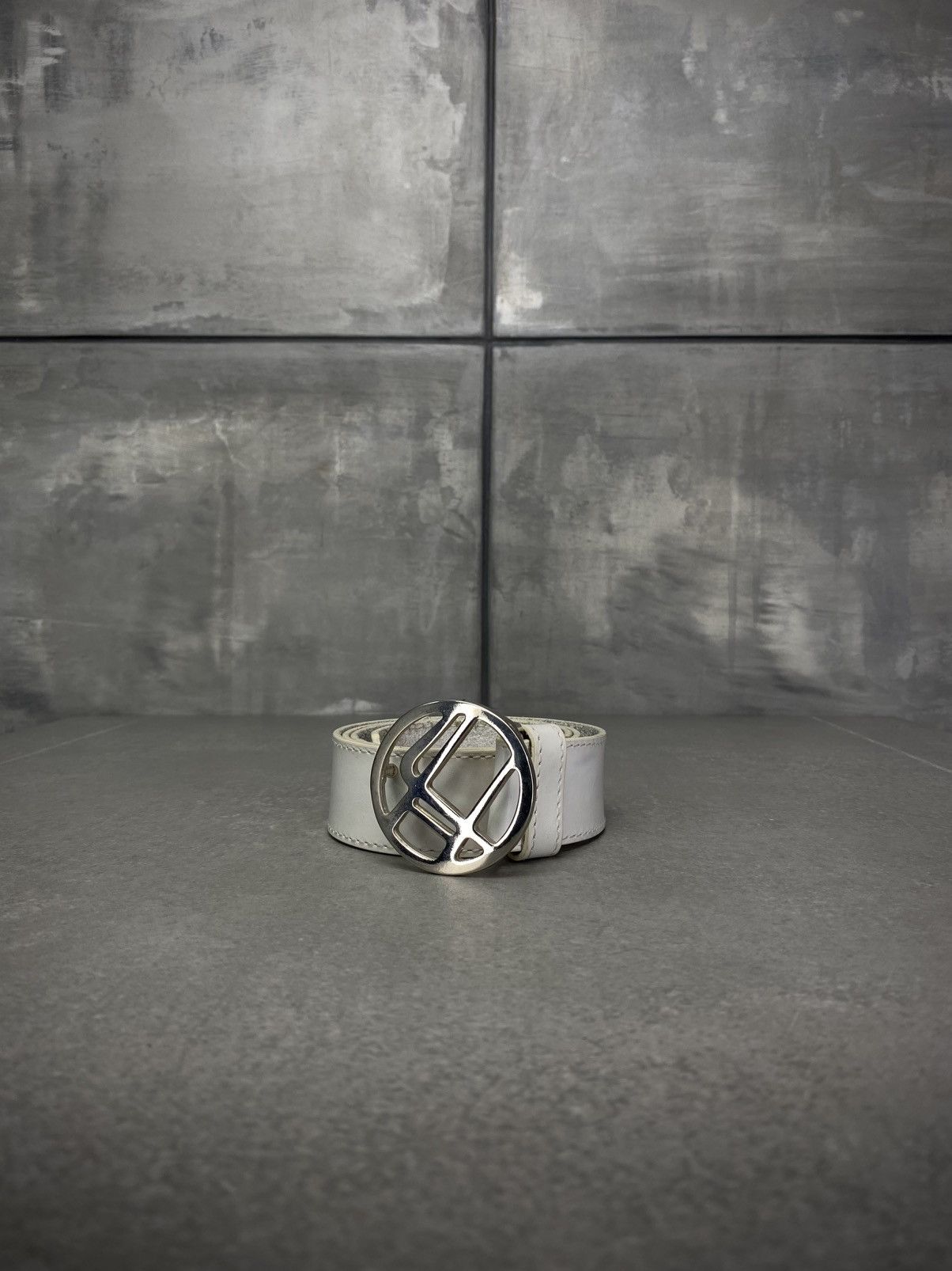 Les Hommes Leather White Belt Size ONE SIZE - 1 Thumbnail