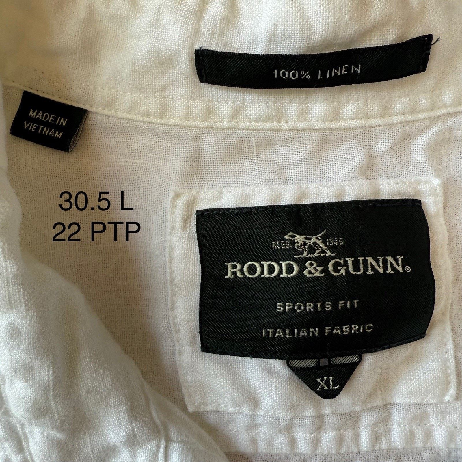 Rodd & Gunn Rodd & Gunn Linen Shirt XL White Casual Short Button Up Size US XL / EU 56 / 4 - 6 Thumbnail
