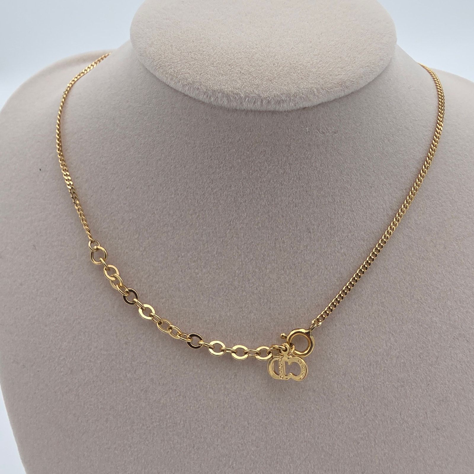 Christian Dior Monsieur Christian Dior Gold-Tone CD Logo Teardrop Crystal Necklace Size ONE SIZE - 3 Thumbnail