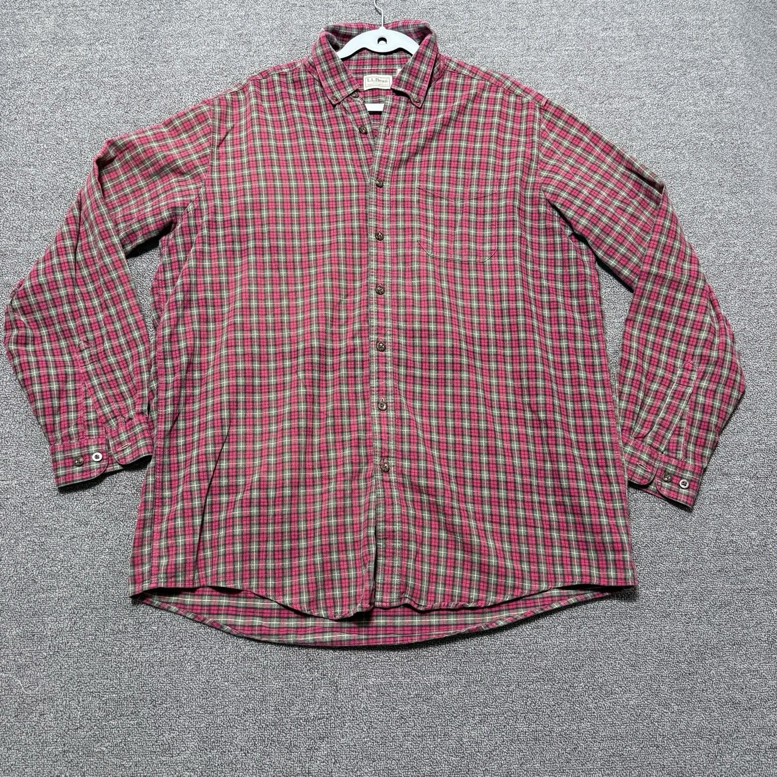 L.L. Bean Vintage LL Bean Mens XLTall Red Green Plaid Flannel Shirt Size US XL / EU 56 / 4 - 1 Thumbnail