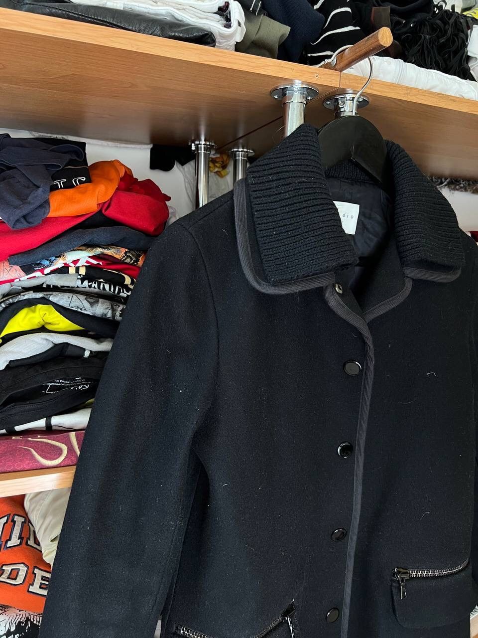Sandro Sandro Paris Coat Wool Avant Garde Coat Size XS / US 0-2 / IT 36-38 - 2 Thumbnail