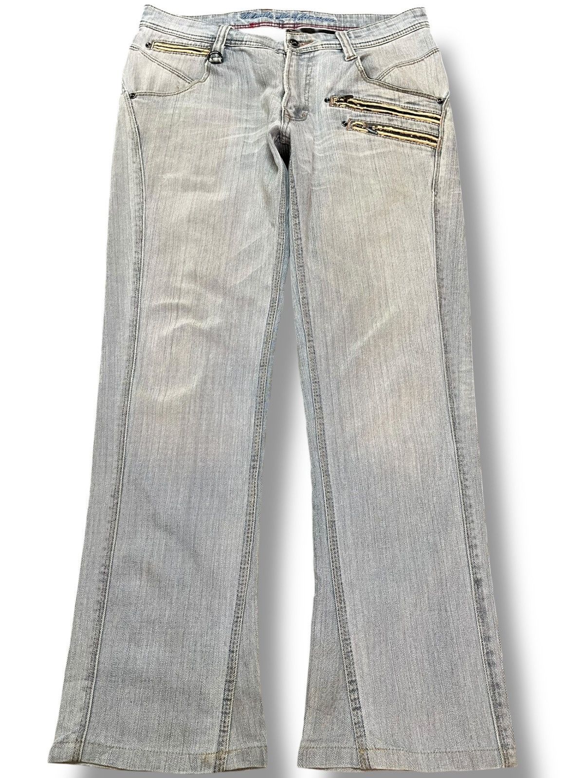 Nicole Club Vintage Nicole Club Flare Grunge Double Zipper Pocket Denim Size US 32 / EU 48 - 1 Thumbnail