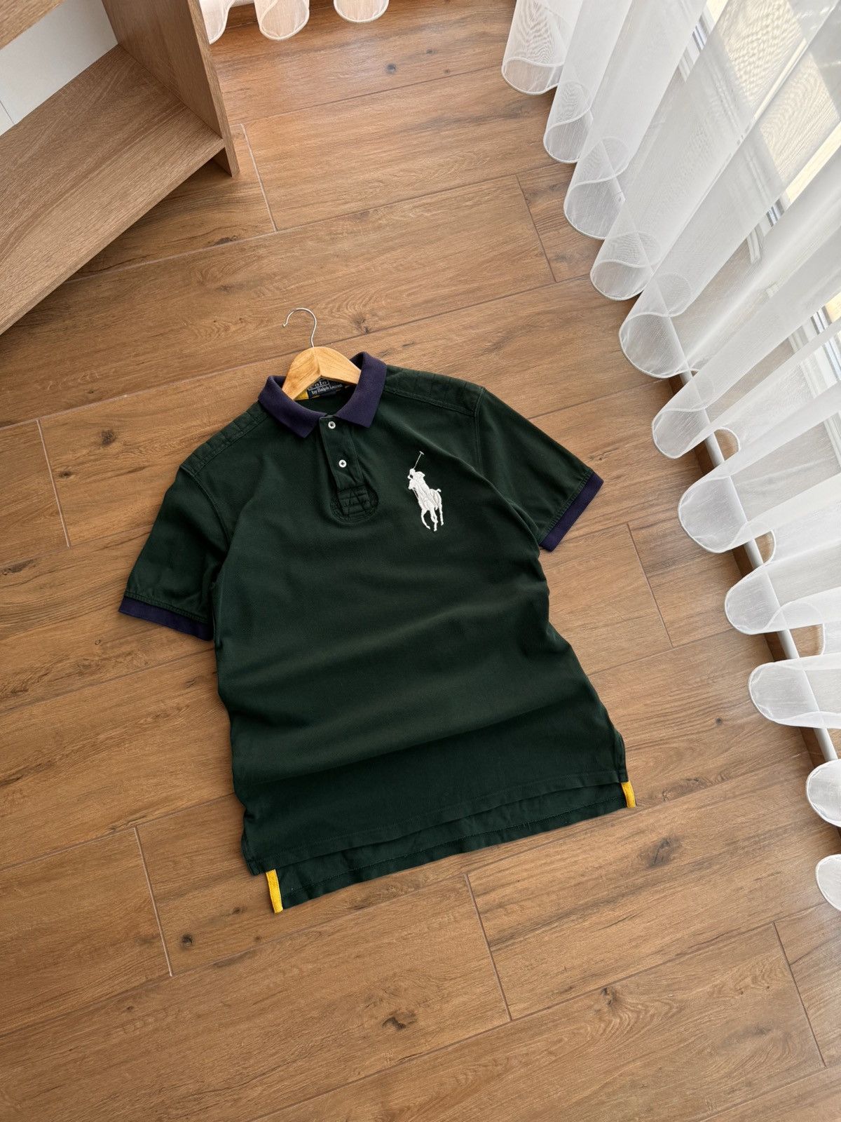 Lauren Ralph Lauren × Polo Ralph Lauren × Vintage Vintage Polo Ralph Lauren Royal Green Big Logo Polo Shirt Size US M / EU 48-50 / 2 - 4 Thumbnail