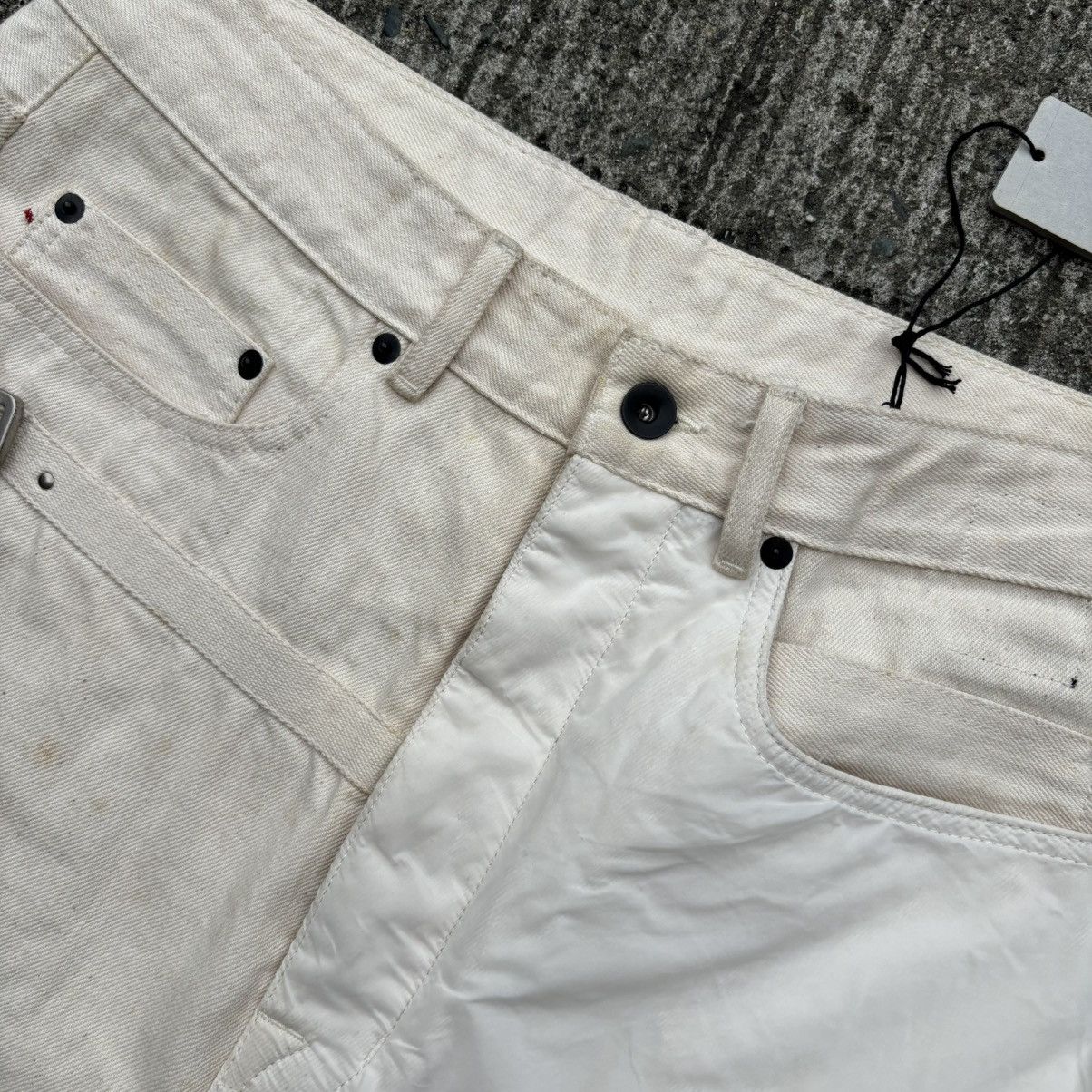 Rick Owens Drkshdw Rick Owens DRKSHDW Milk Collapse Cropped Jeans Size US 31 - 5 Thumbnail