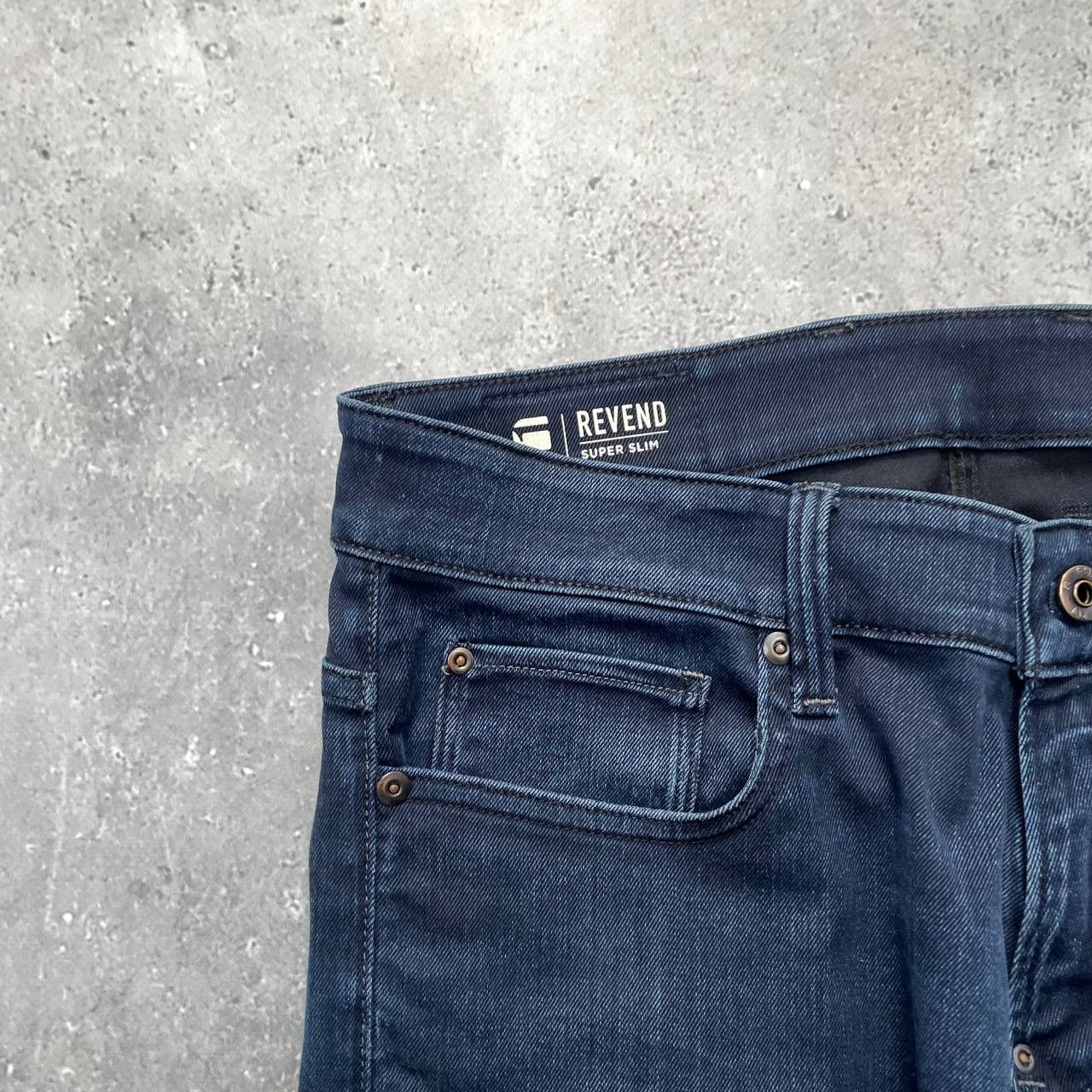 G-Star G-Star Raw Revend Super Slim Stretch Jeans Blue Dark Aged Size US 32 / EU 48 - 5 Thumbnail