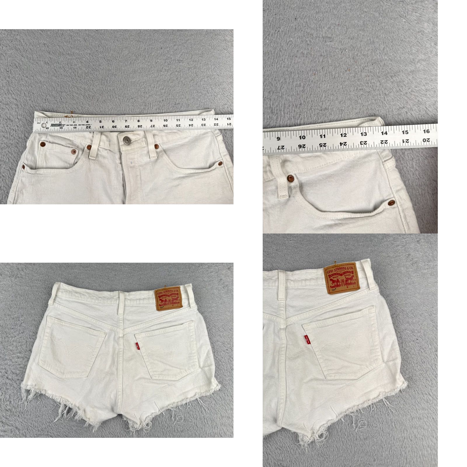 Levi's Levi's Shorts Womens 28 White Denim Cut-Off 501 Button Fly 28x3 Jeans Cotton Blend Shorts Woman Size 28" / US 6 / IT 42 - 9 Thumbnail