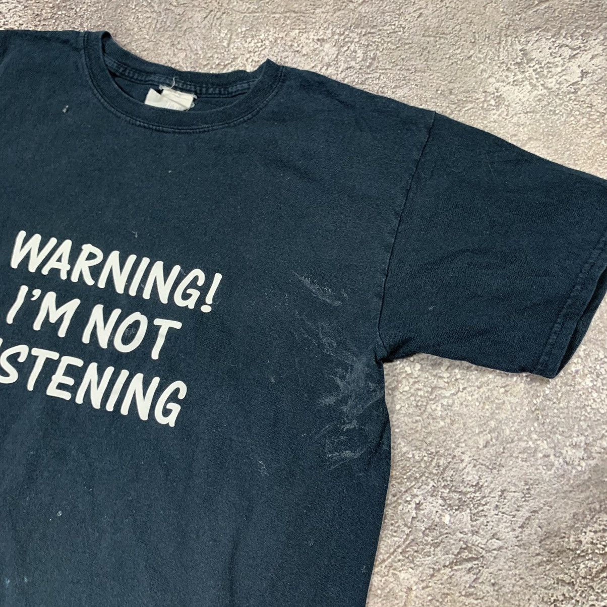 Vintage Vintage Y2K Graphic Tee Warning Slogan Funny Streetwear L Size US L / EU 52-54 / 3 - 5 Thumbnail