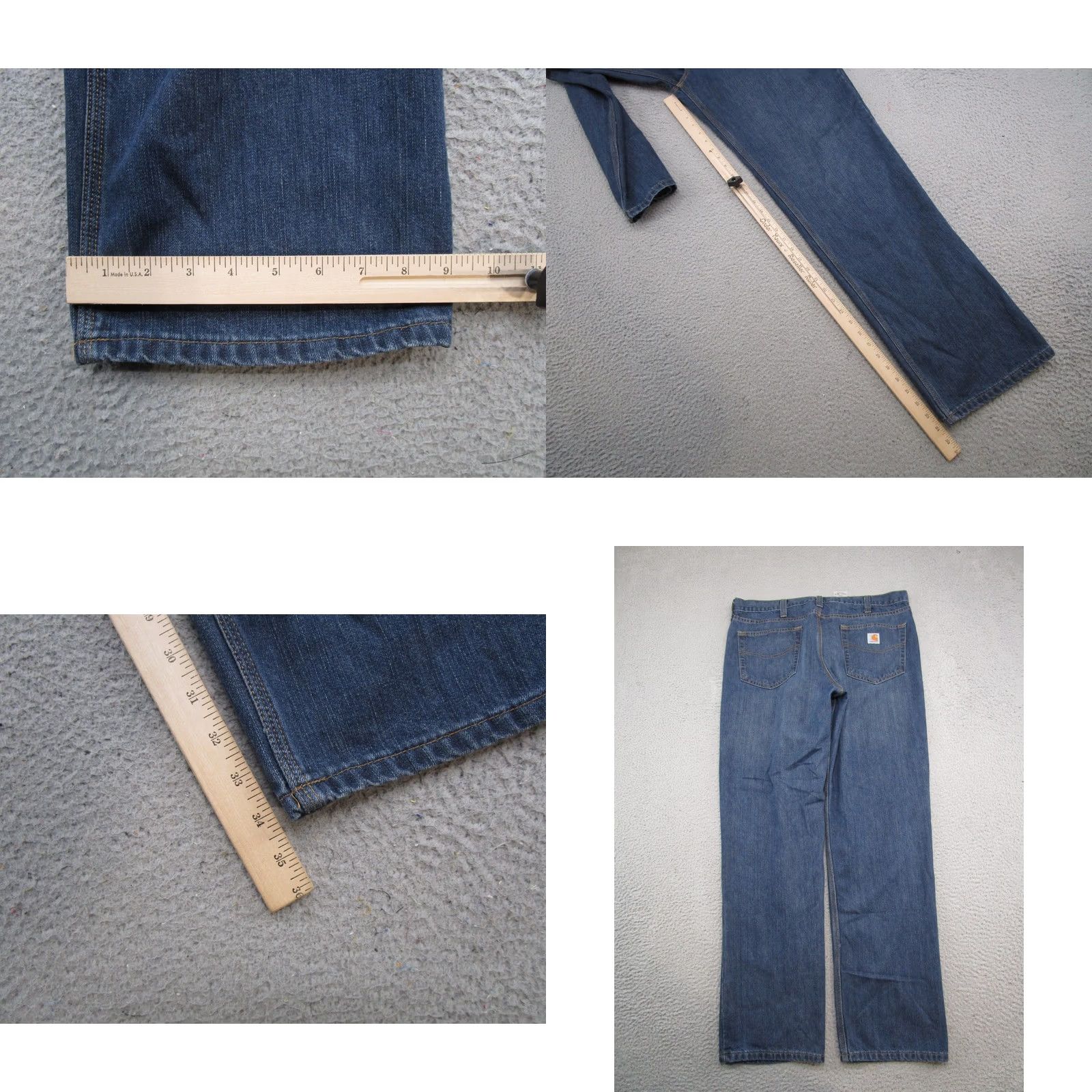 Carhartt Carhartt Jeans Mens 38x34 Blue Denim Relaxed Fit Work Wear 101483-968 Denim Jeans Mens Regular Blue 38x34 Modern Southwestern Logo Cowboy Workwear Size US 38 / EU 54 - 8 Thumbnail