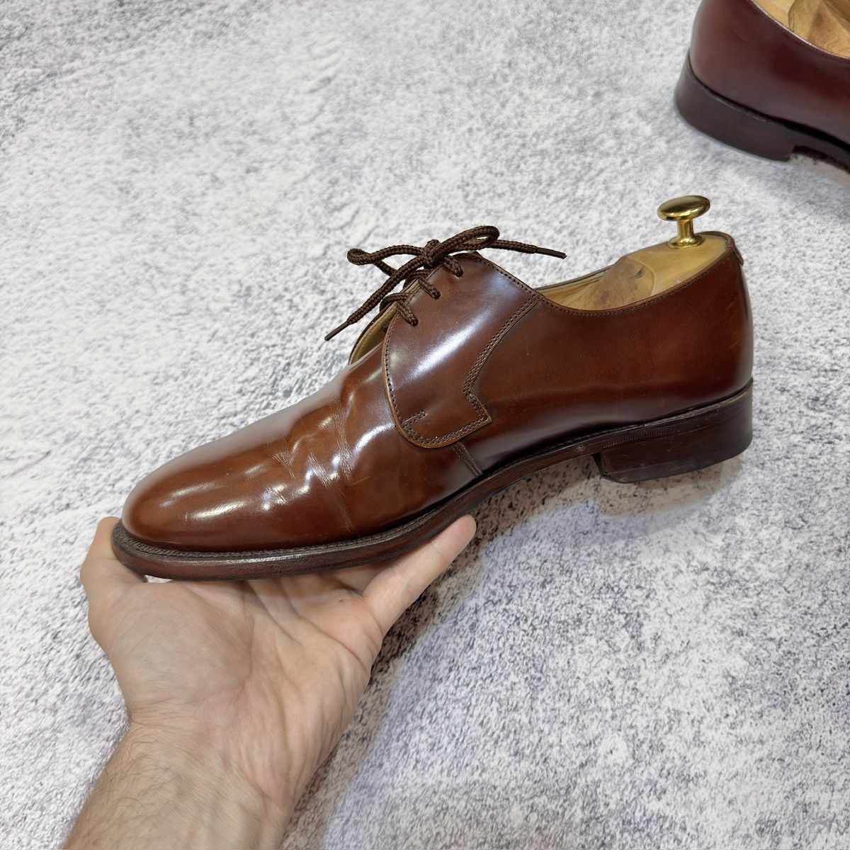 Barker Barker England Handmade Mens Brown Leather Derbies US9.5 Size US 9.5 / EU 42-43 - 5 Thumbnail